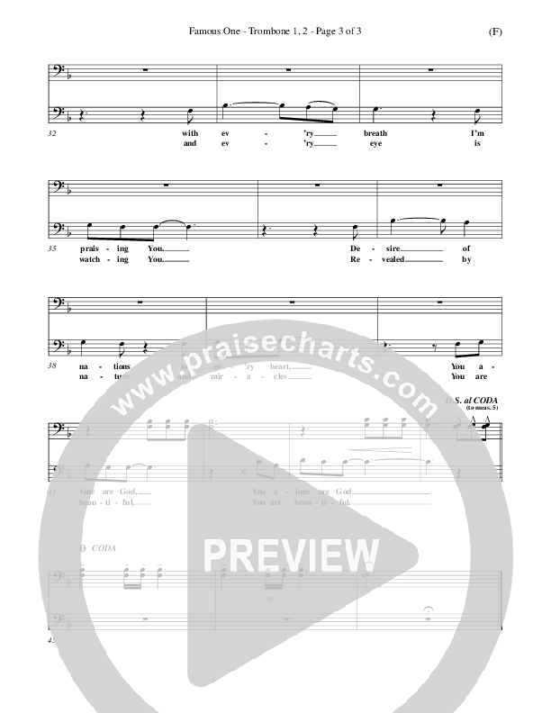 Famous One Trombone 1/2 (Chris Tomlin)