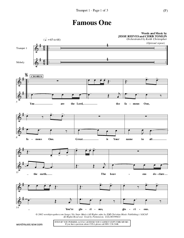 Famous One Trumpet 1 (Chris Tomlin)