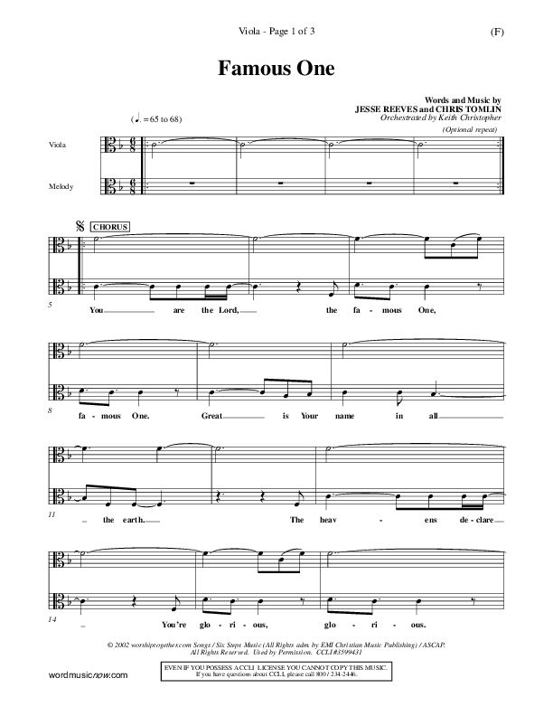 Famous One Viola (Chris Tomlin)