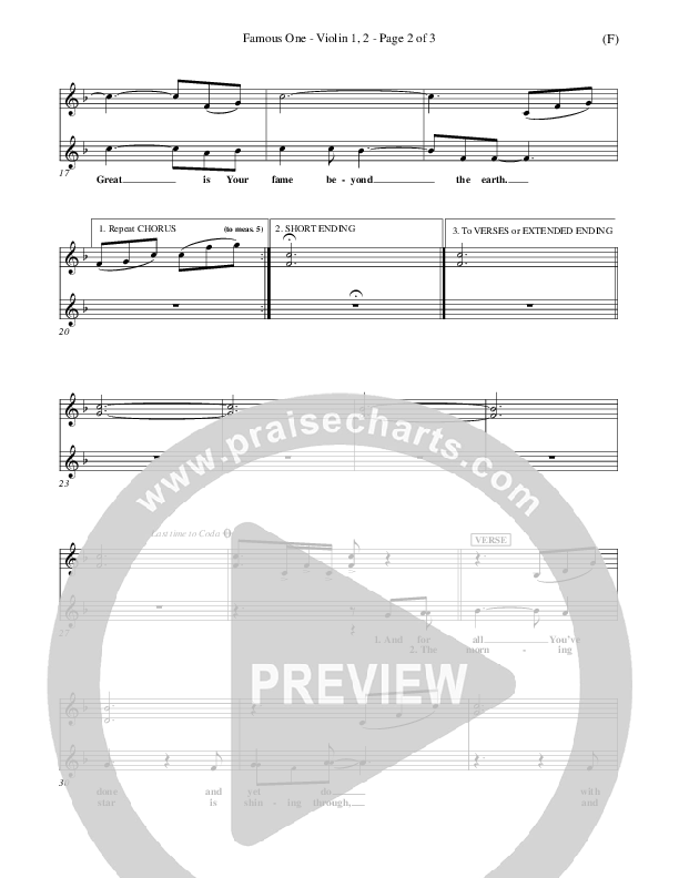 Famous One Violin 1/2 (Chris Tomlin)