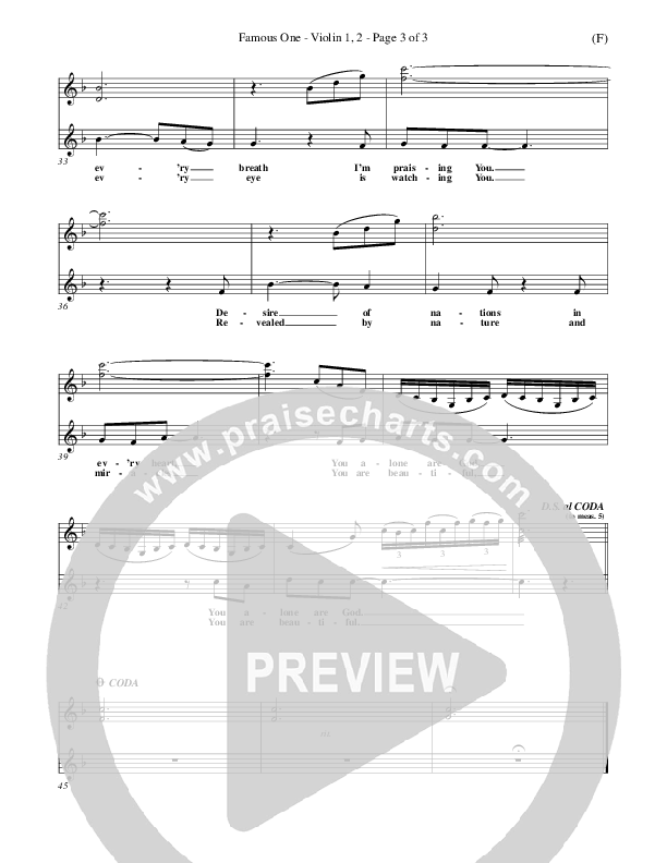 Famous One Violin 1/2 (Chris Tomlin)