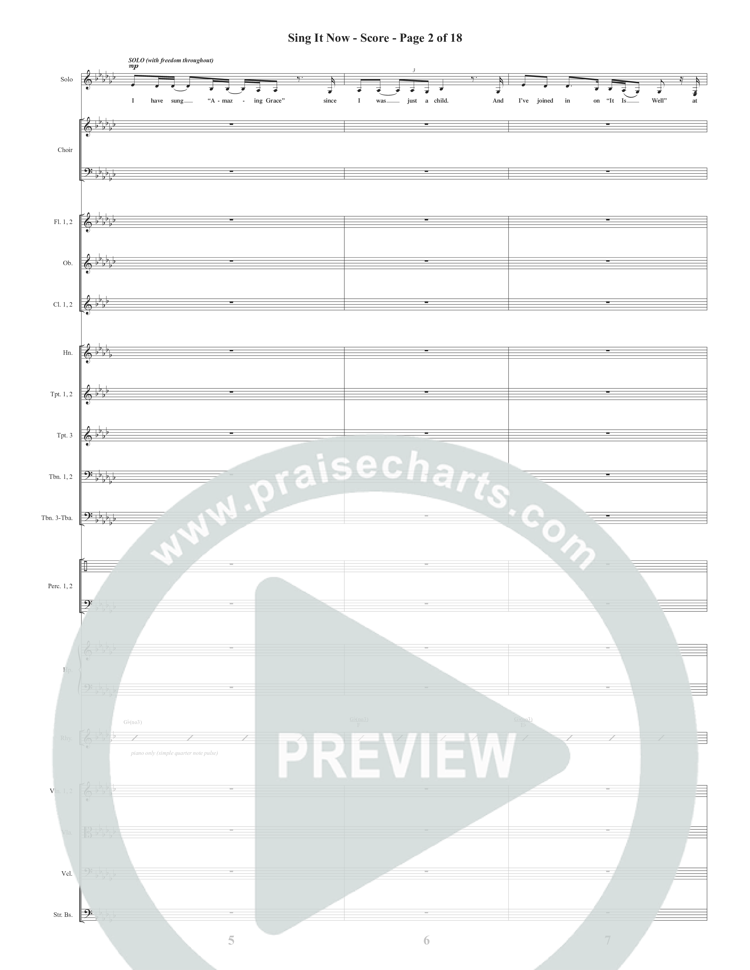 Sing It Now (Choral Anthem SATB) Orchestration (Word Music Choral / Orch. Cliff Duren)
