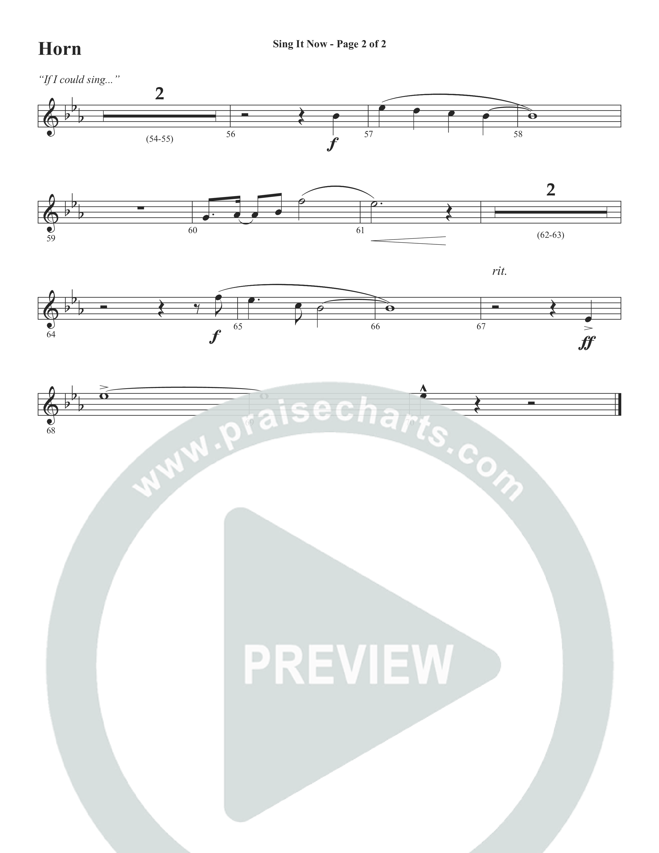 Sing It Now (Choral Anthem SATB) French Horn (Word Music Choral / Orch. Cliff Duren)