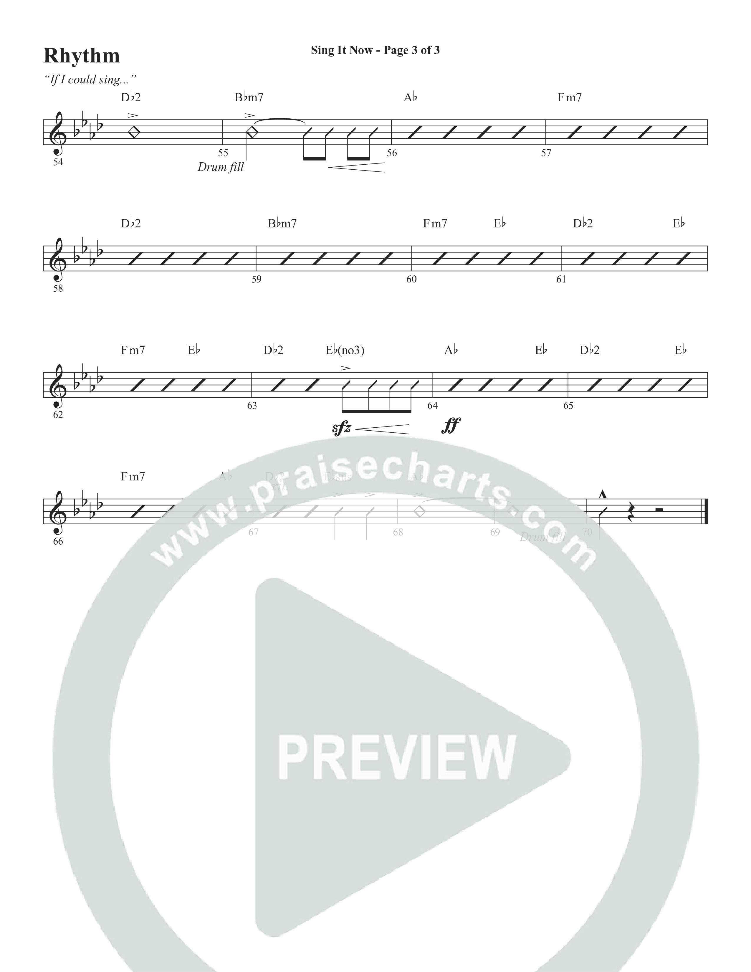 Sing It Now (Choral Anthem SATB) Rhythm Chart (Word Music Choral / Orch. Cliff Duren)