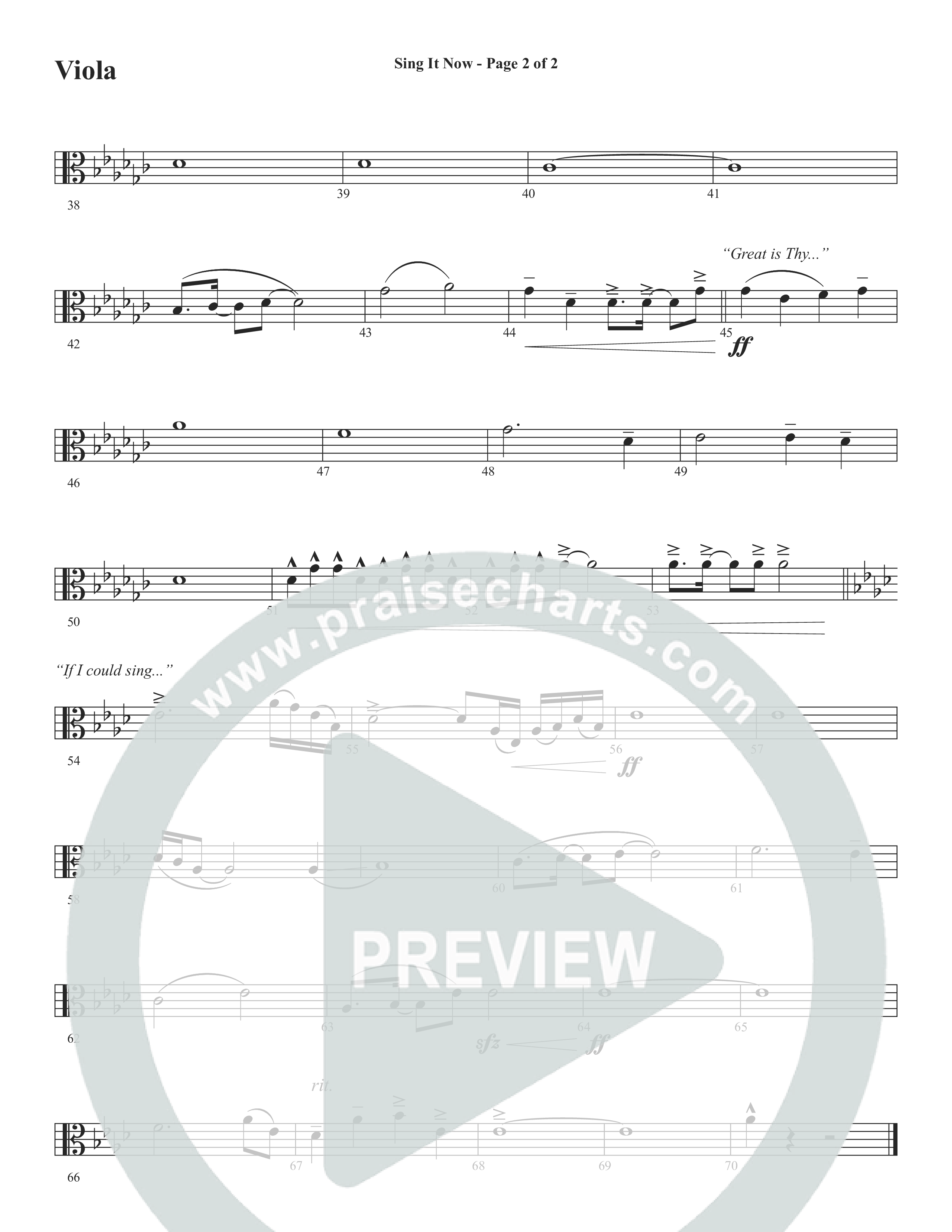 Sing It Now (Choral Anthem SATB) Viola (Word Music Choral / Orch. Cliff Duren)