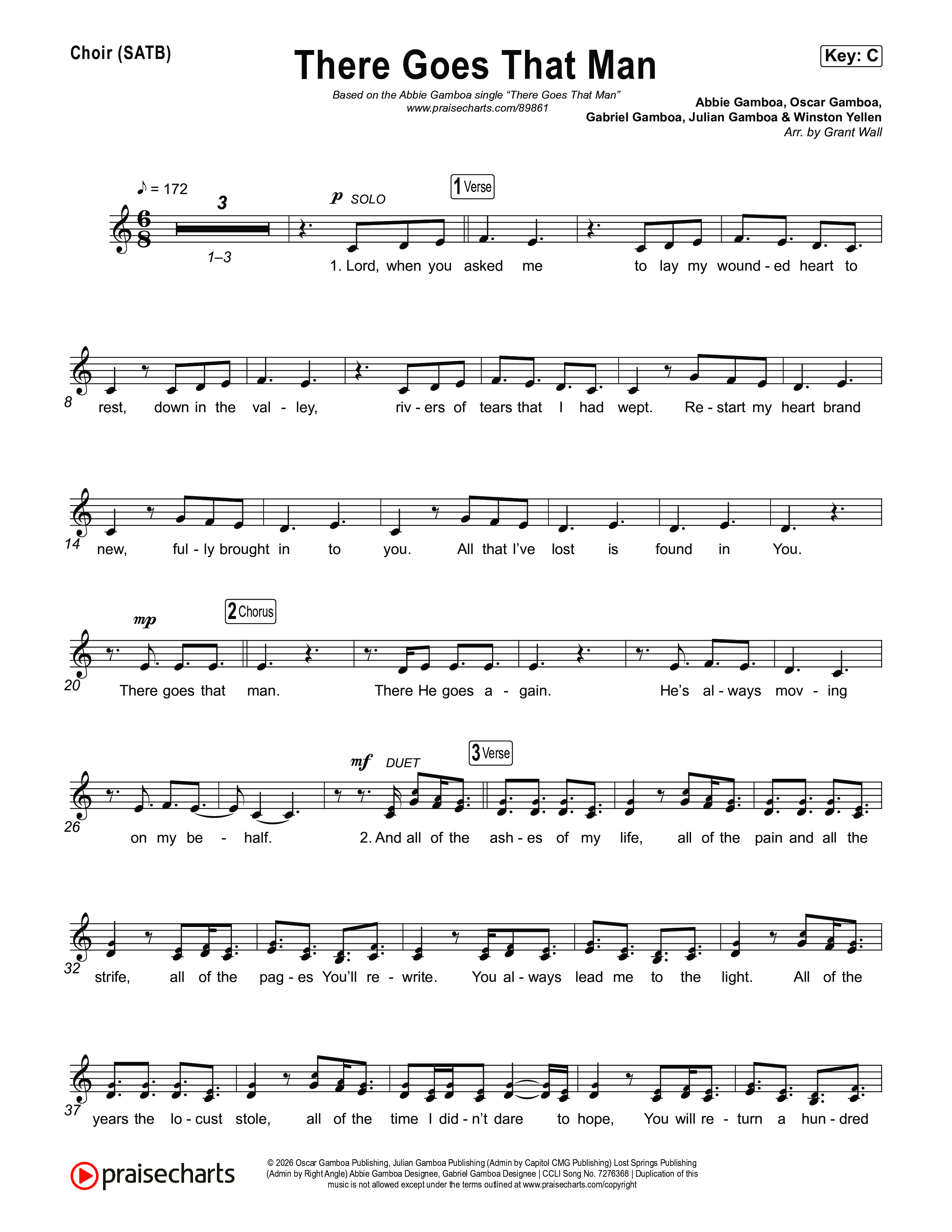 There Goes That Man Choir Sheet (SATB) (Abbie Gamboa)