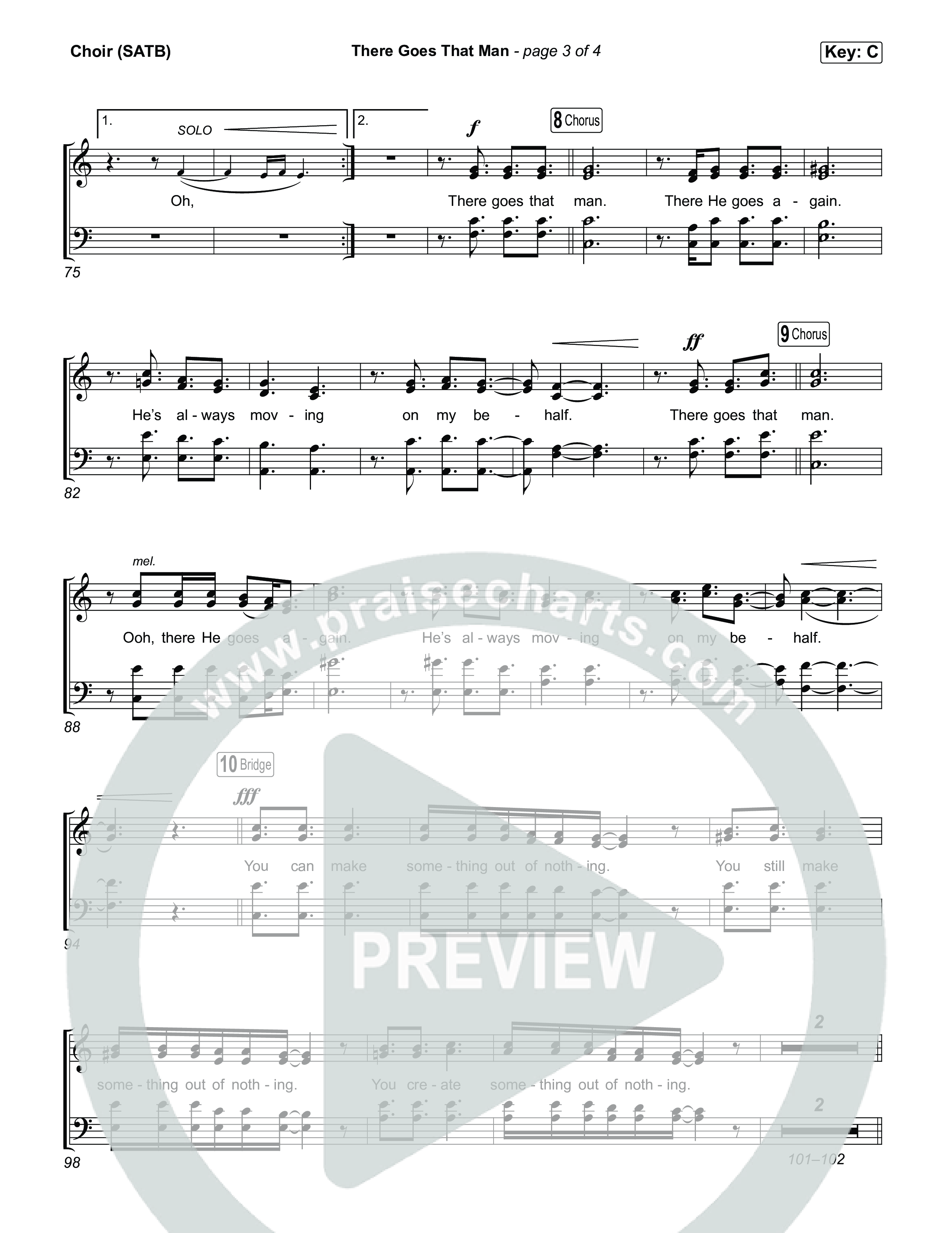 There Goes That Man Choir Sheet (SATB) (Abbie Gamboa)