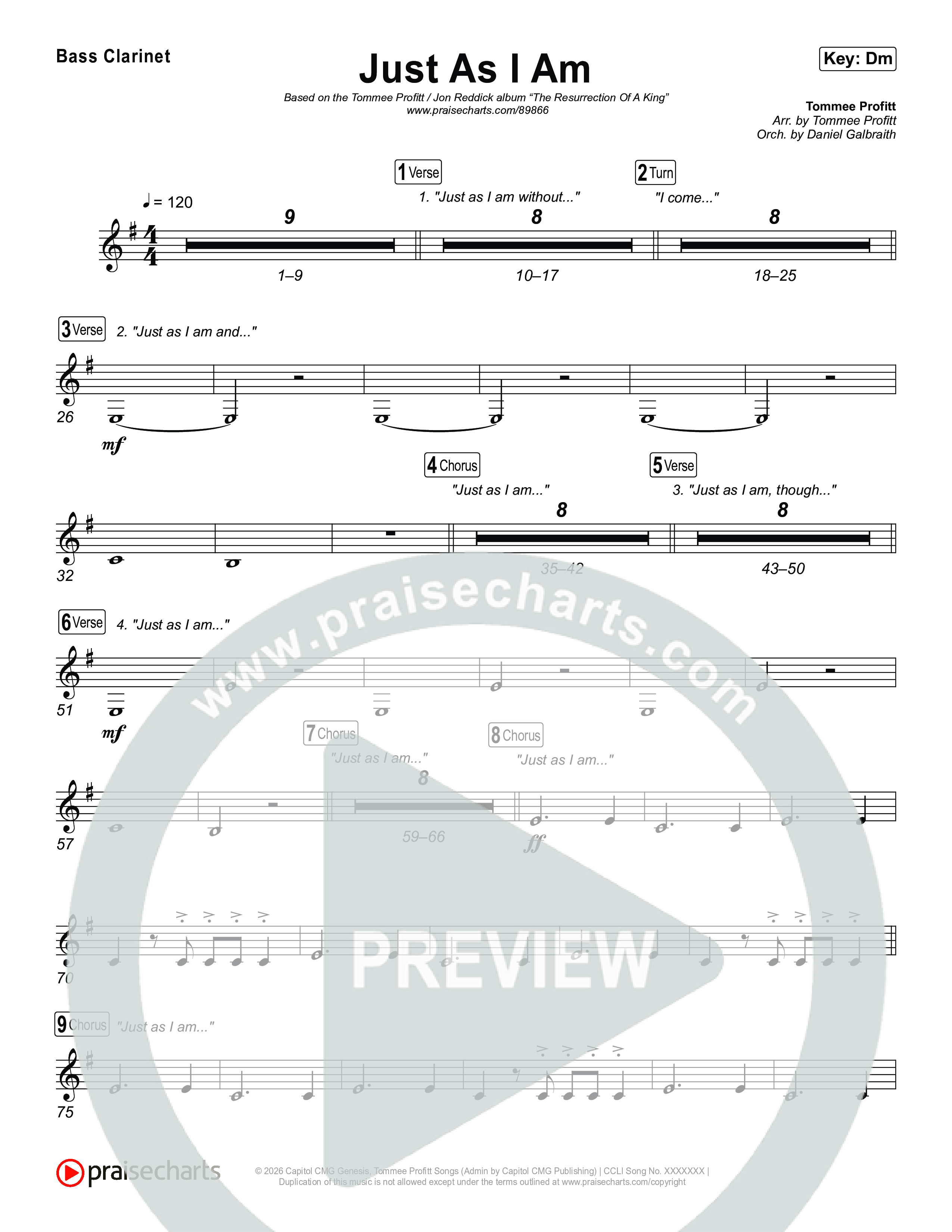 Just As I Am Clarinet 1,2 (Tommee Profitt / Jon Reddick)