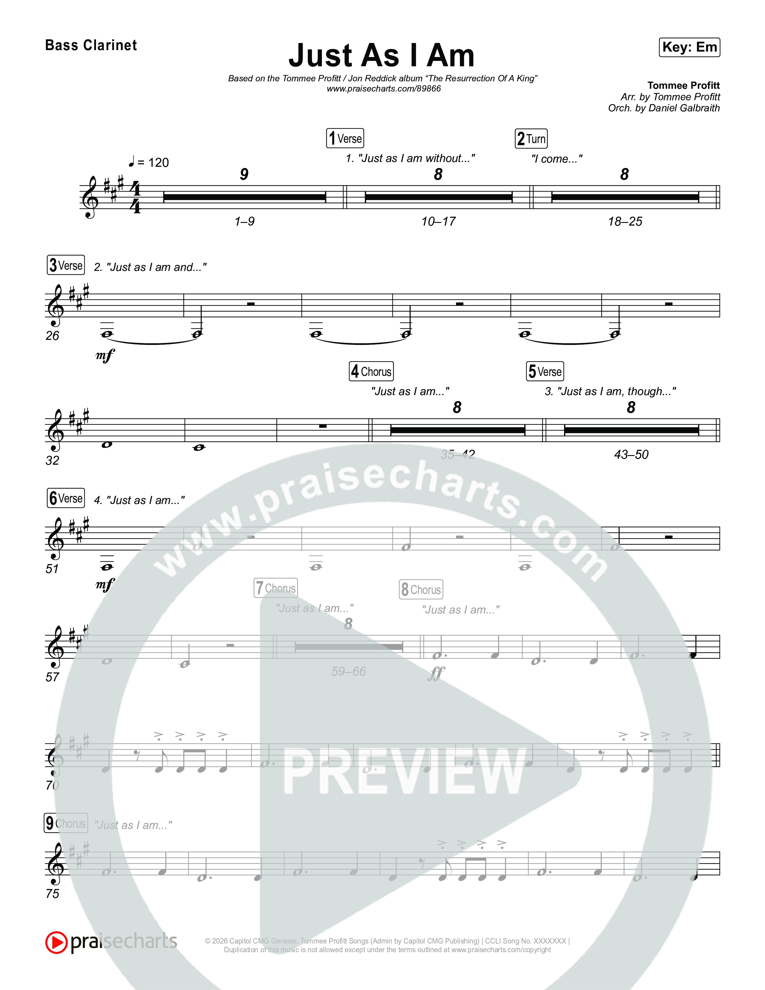 Just As I Am Clarinet 1,2 (Tommee Profitt / Jon Reddick)