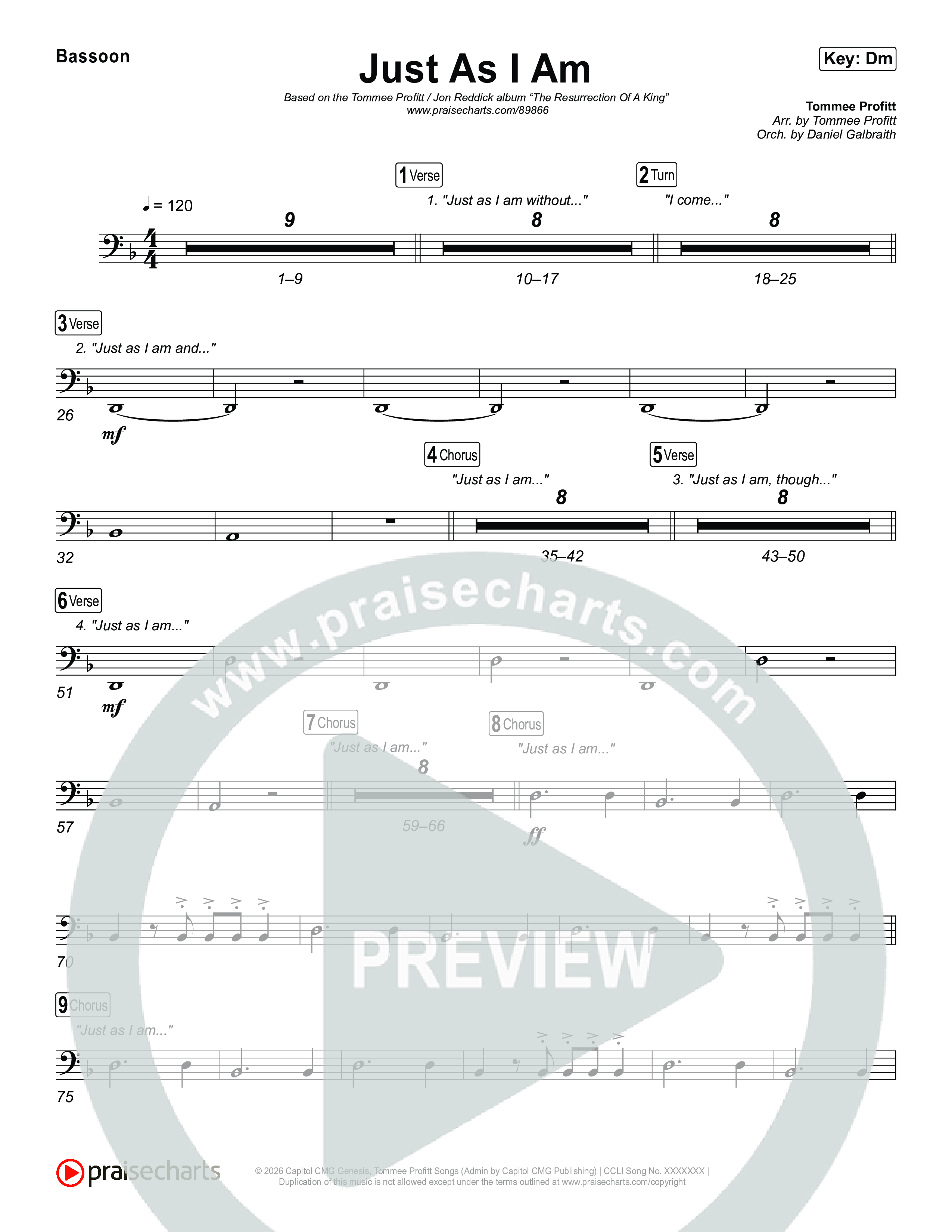 Just As I Am Bassoon (Tommee Profitt / Jon Reddick)