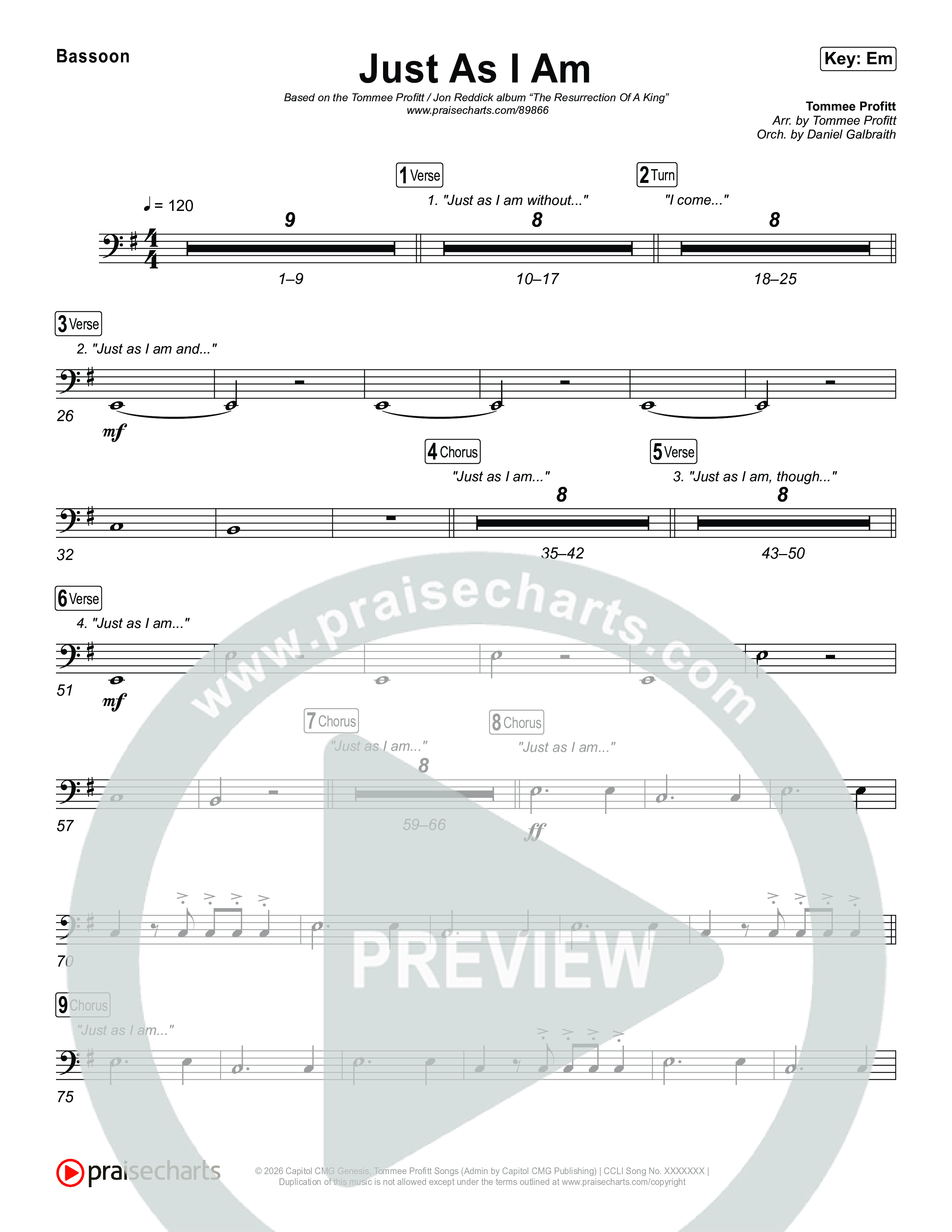 Just As I Am Bassoon (Tommee Profitt / Jon Reddick)