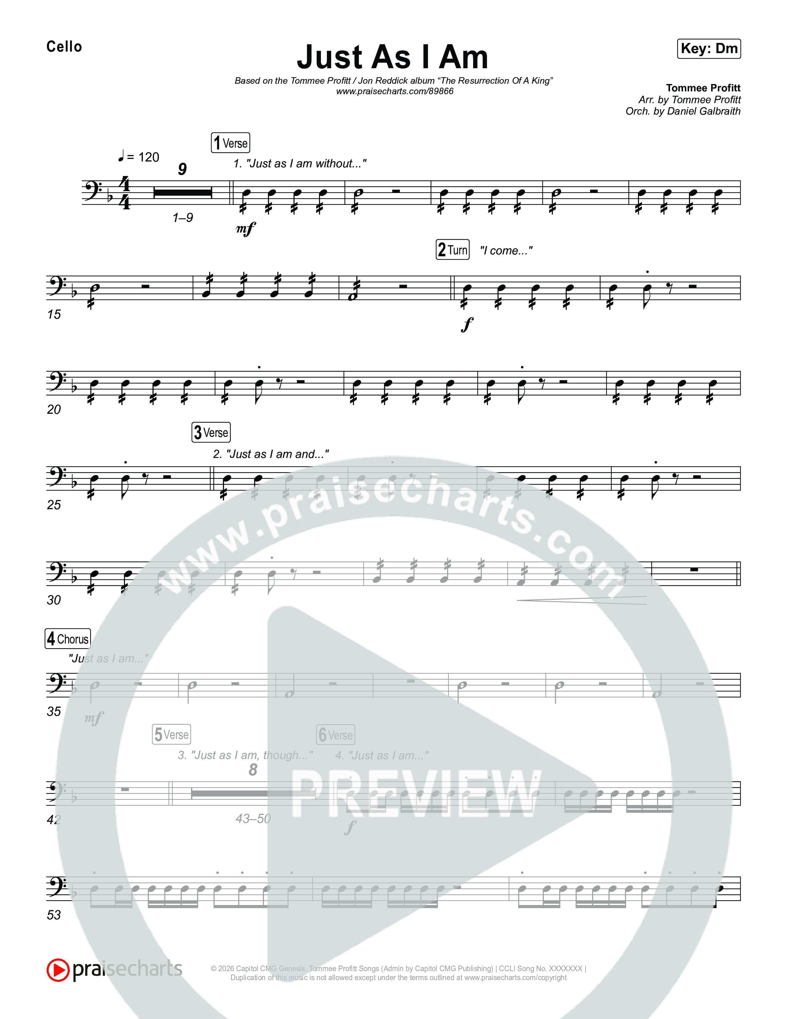 Just As I Am Cello (Tommee Profitt / Jon Reddick)