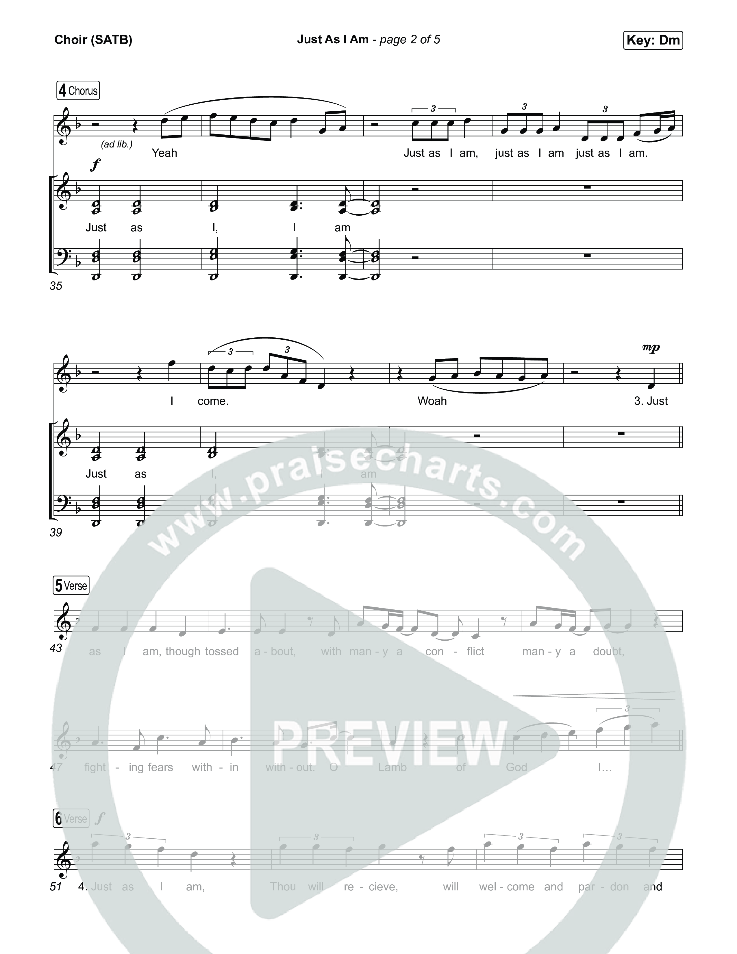Just As I Am Choir Sheet (SATB) (Tommee Profitt / Jon Reddick)