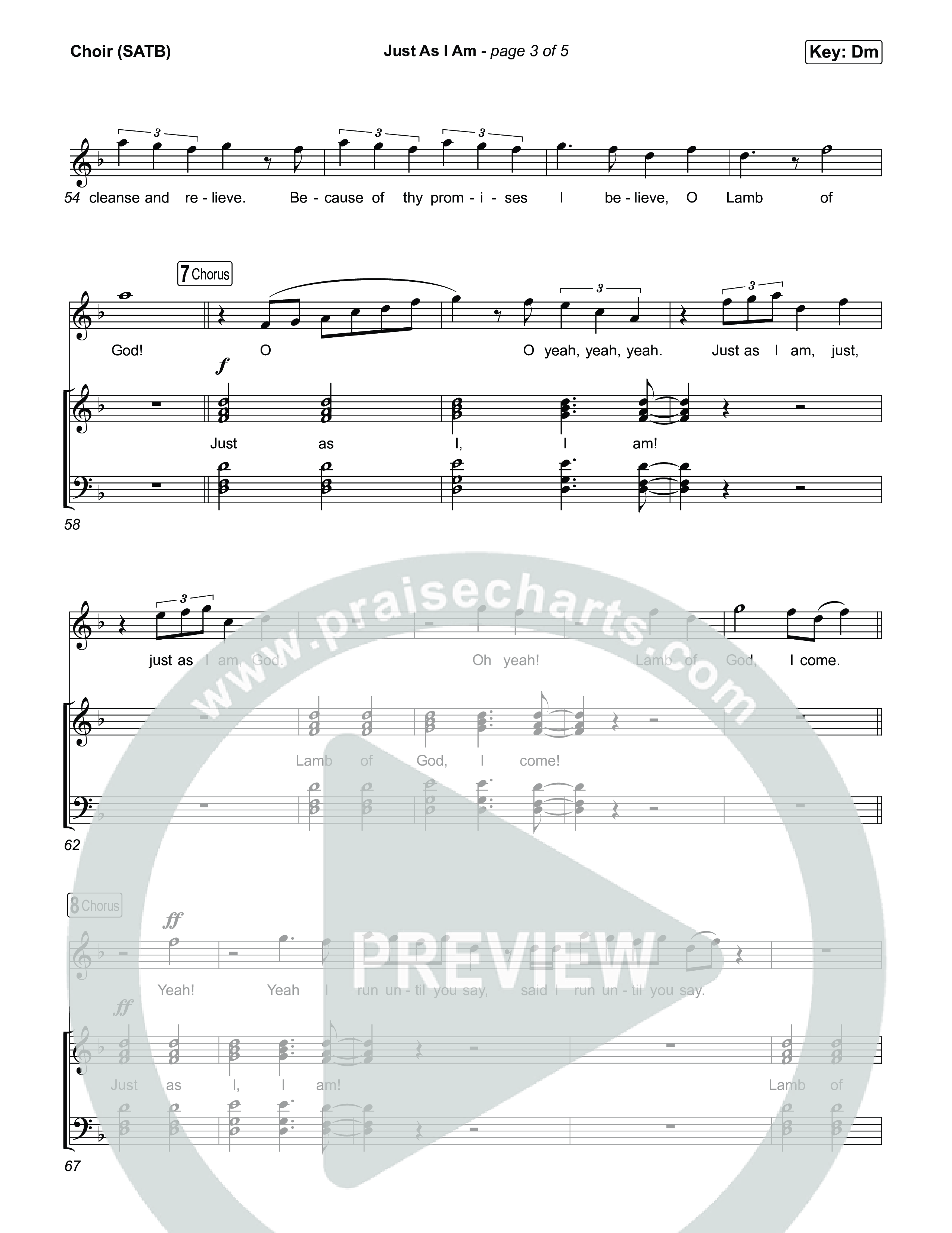 Just As I Am Choir Sheet (SATB) (Tommee Profitt / Jon Reddick)