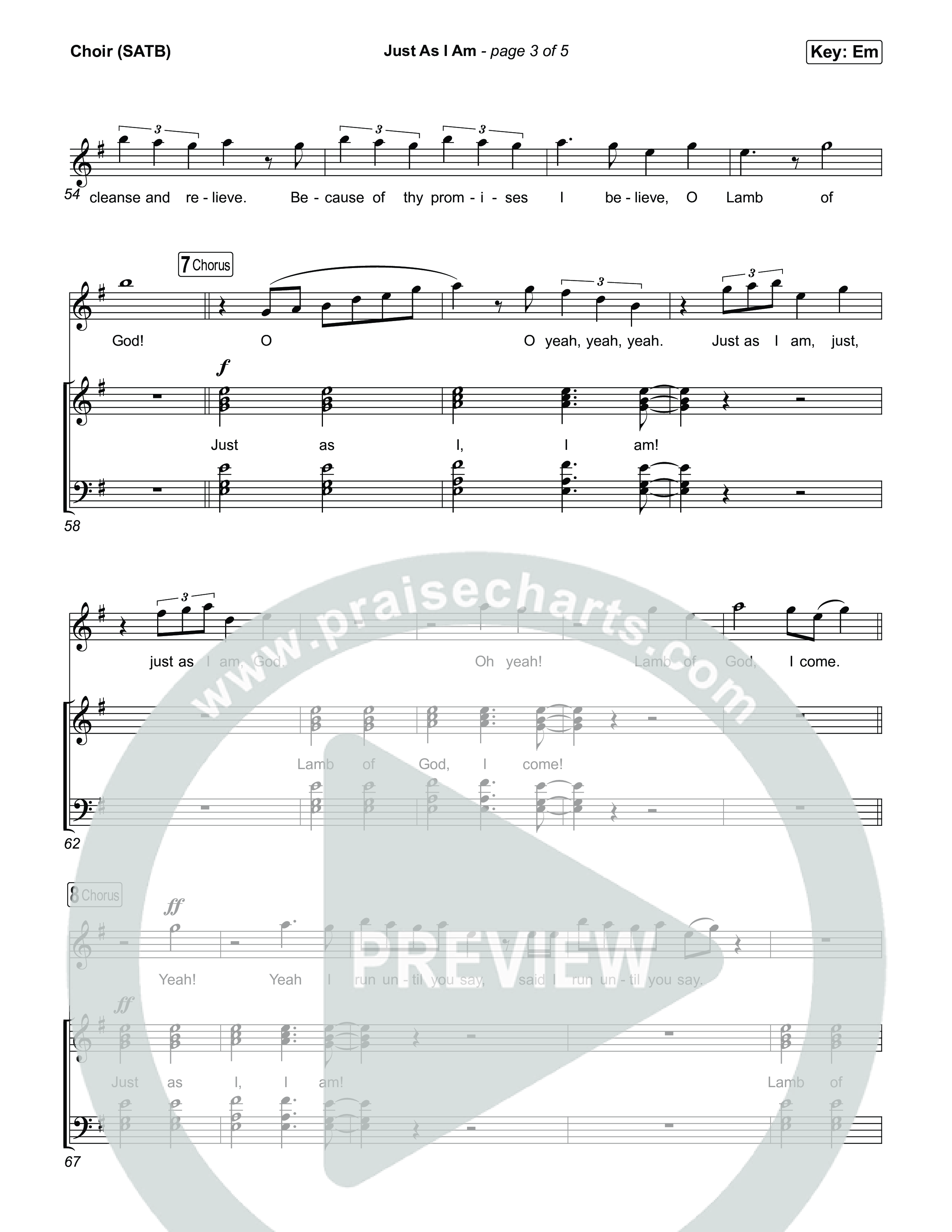Just As I Am Choir Sheet (SATB) (Tommee Profitt / Jon Reddick)