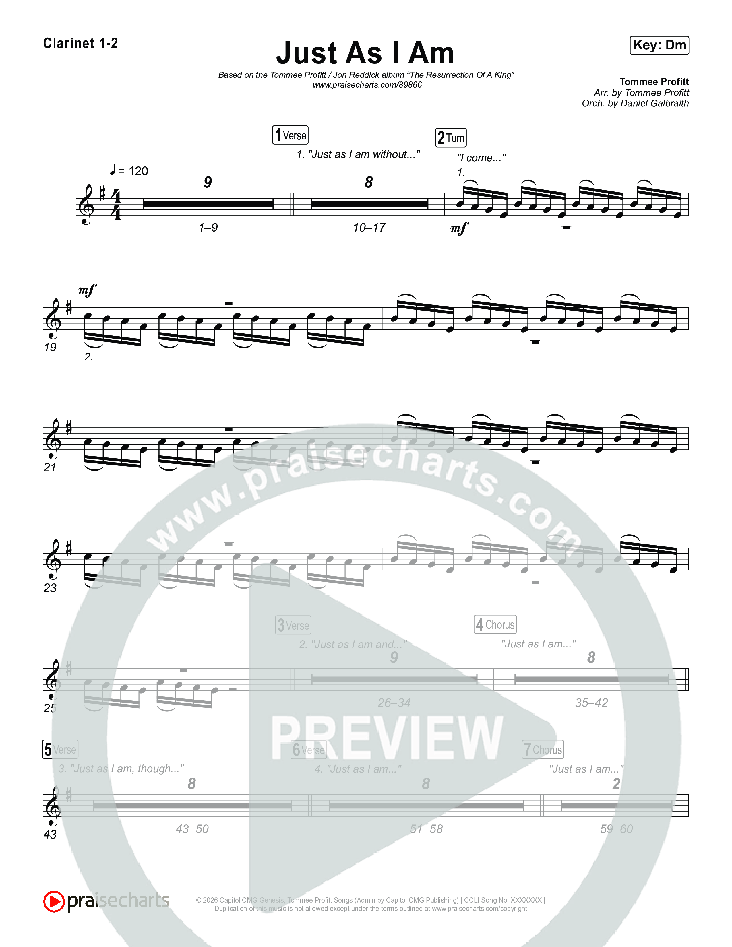 Just As I Am Clarinet 1,2 (Tommee Profitt / Jon Reddick)