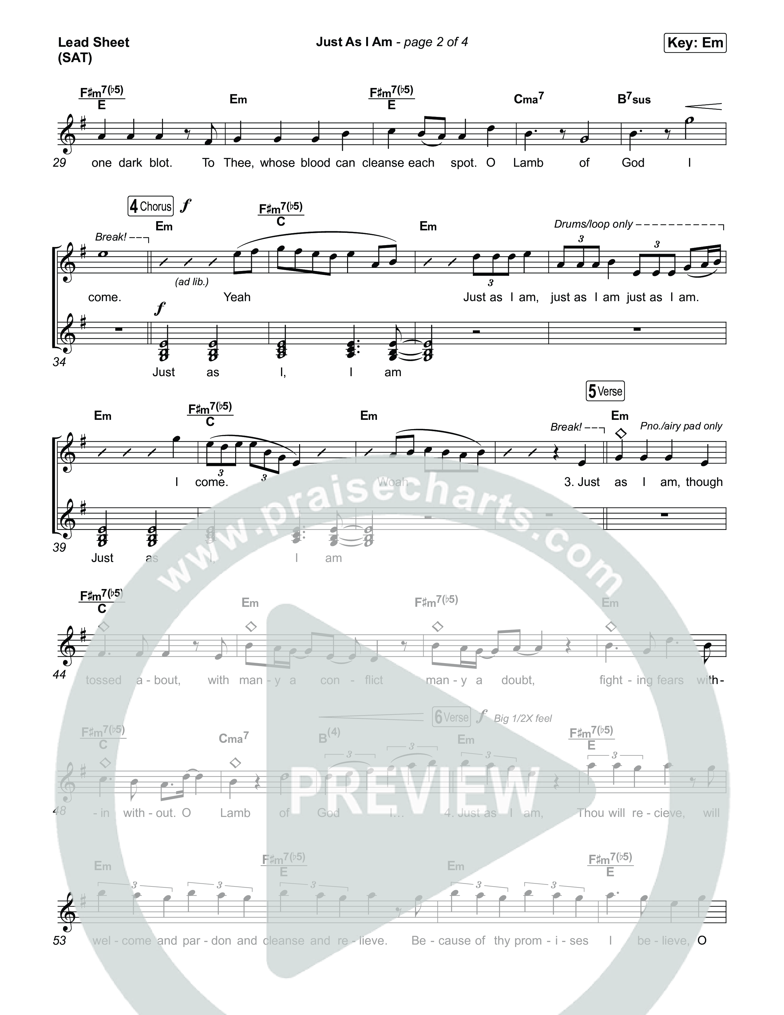 Just As I Am Lead Sheet (SAT) (Tommee Profitt / Jon Reddick)