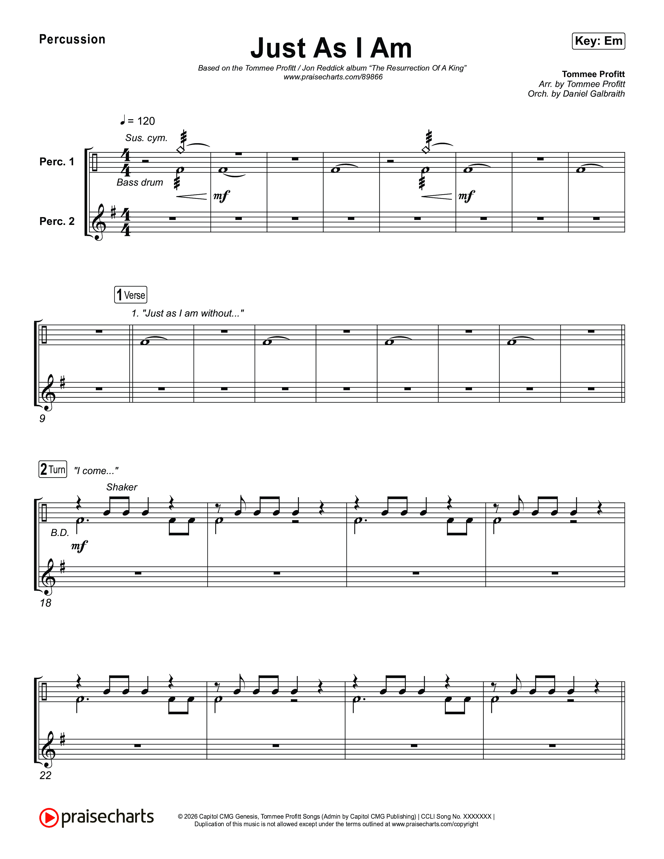 Just As I Am Percussion (Tommee Profitt / Jon Reddick)