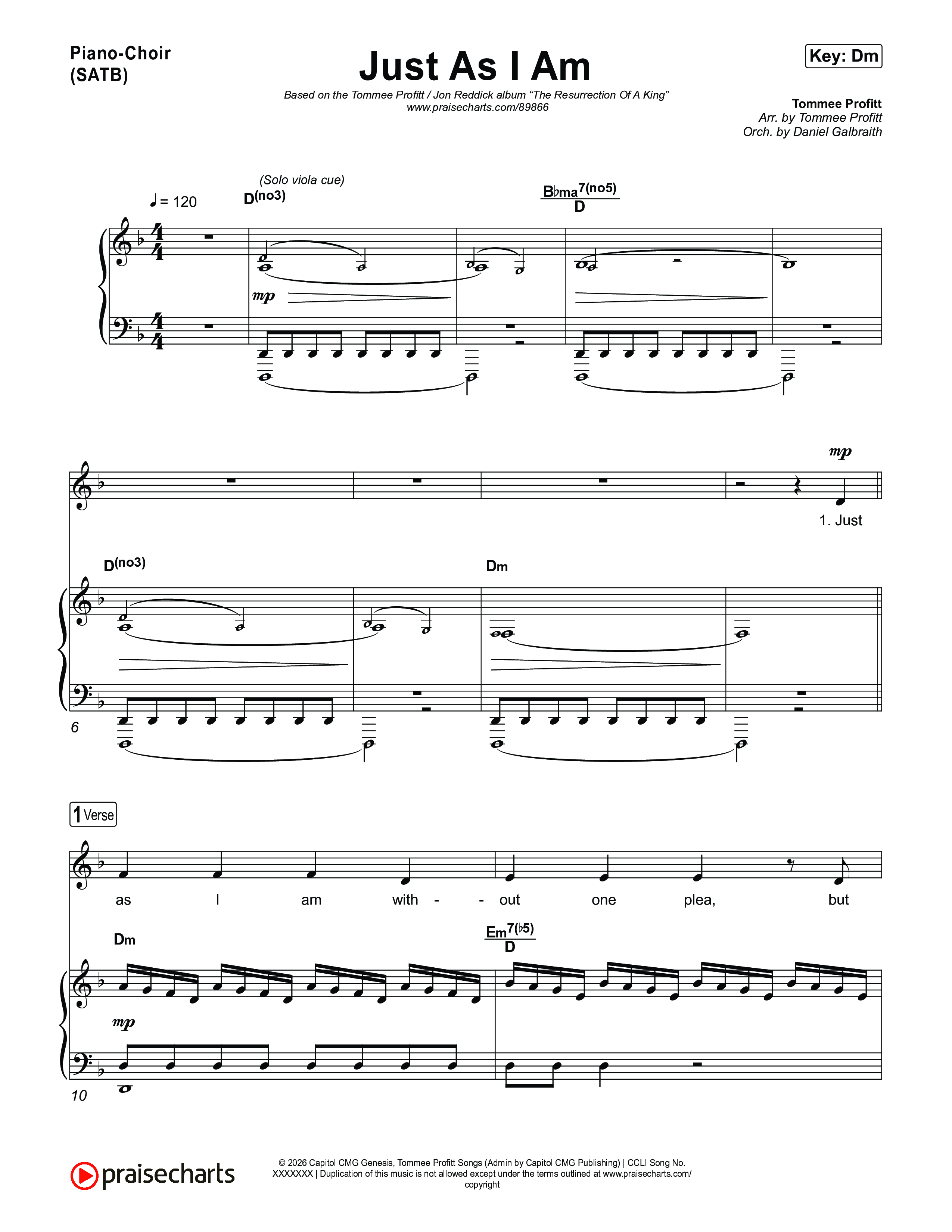 Just As I Am Piano/Vocal (SATB) (Tommee Profitt / Jon Reddick)