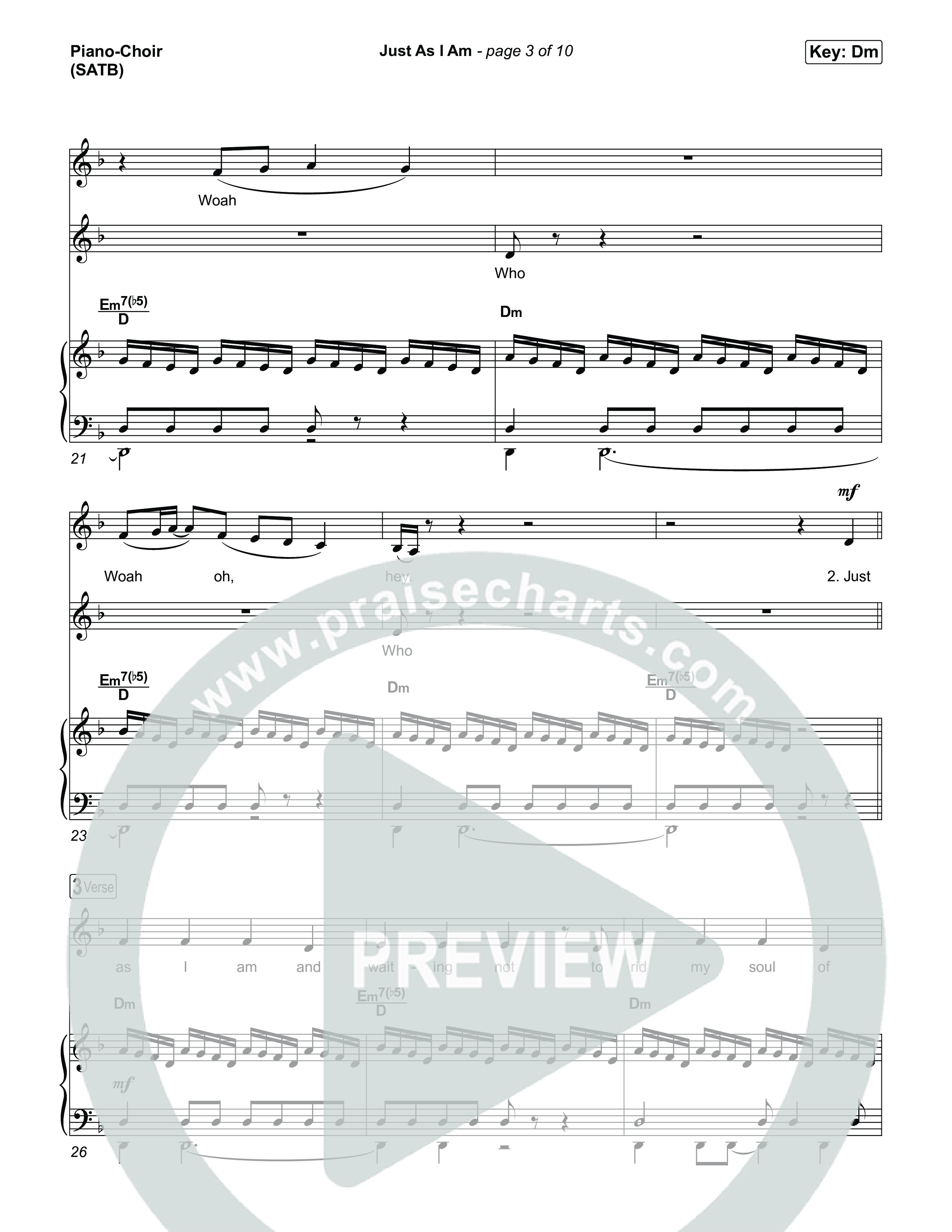 Just As I Am Piano/Vocal (SATB) (Tommee Profitt / Jon Reddick)