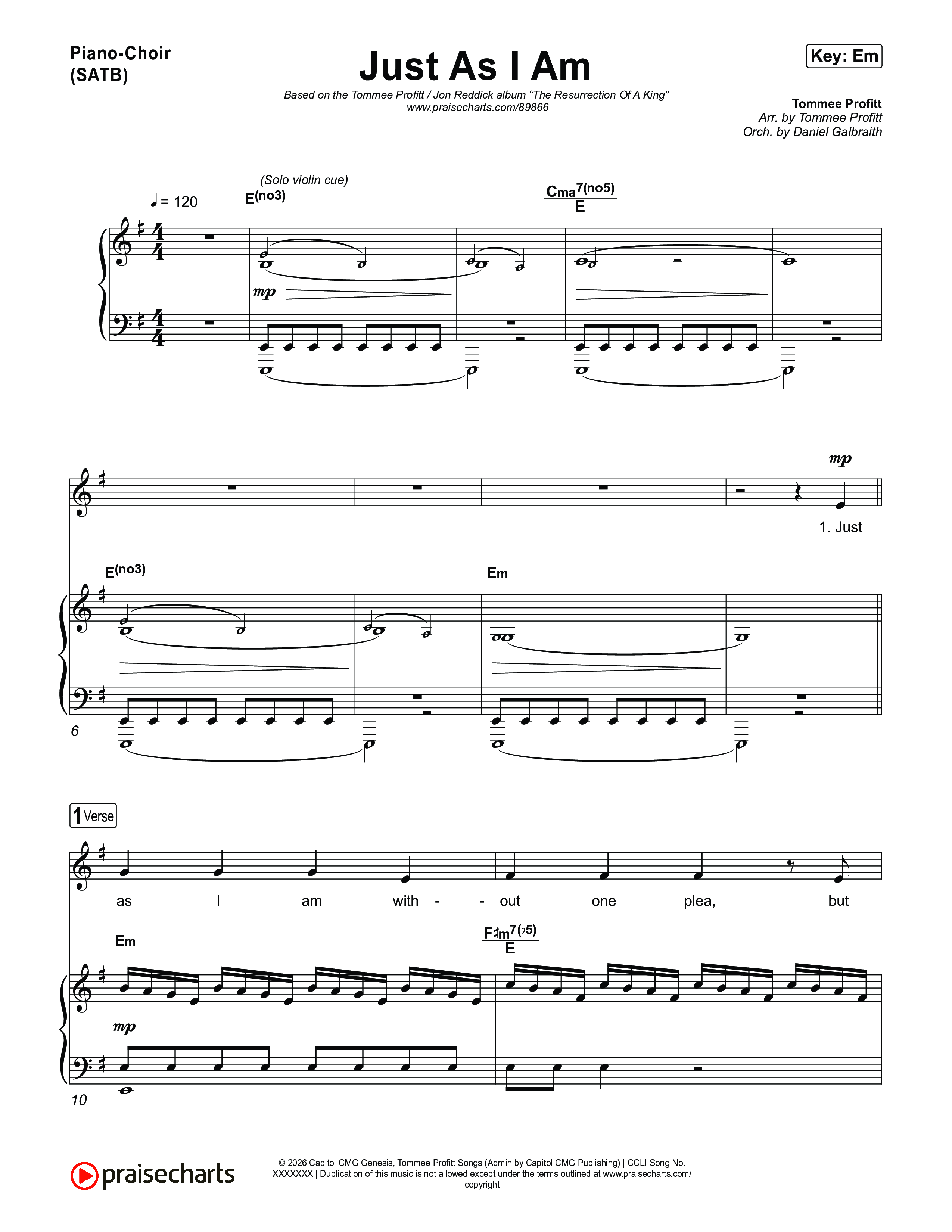 Just As I Am Piano/Vocal Pack (Tommee Profitt / Jon Reddick)