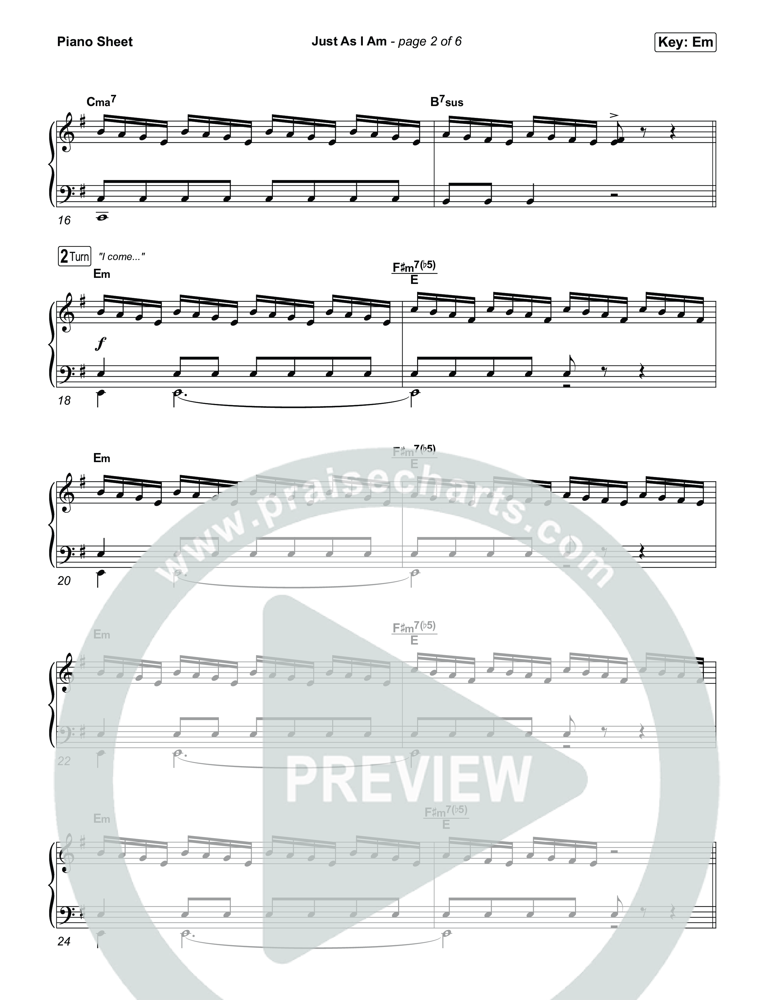 Just As I Am Piano Sheet (Tommee Profitt / Jon Reddick)