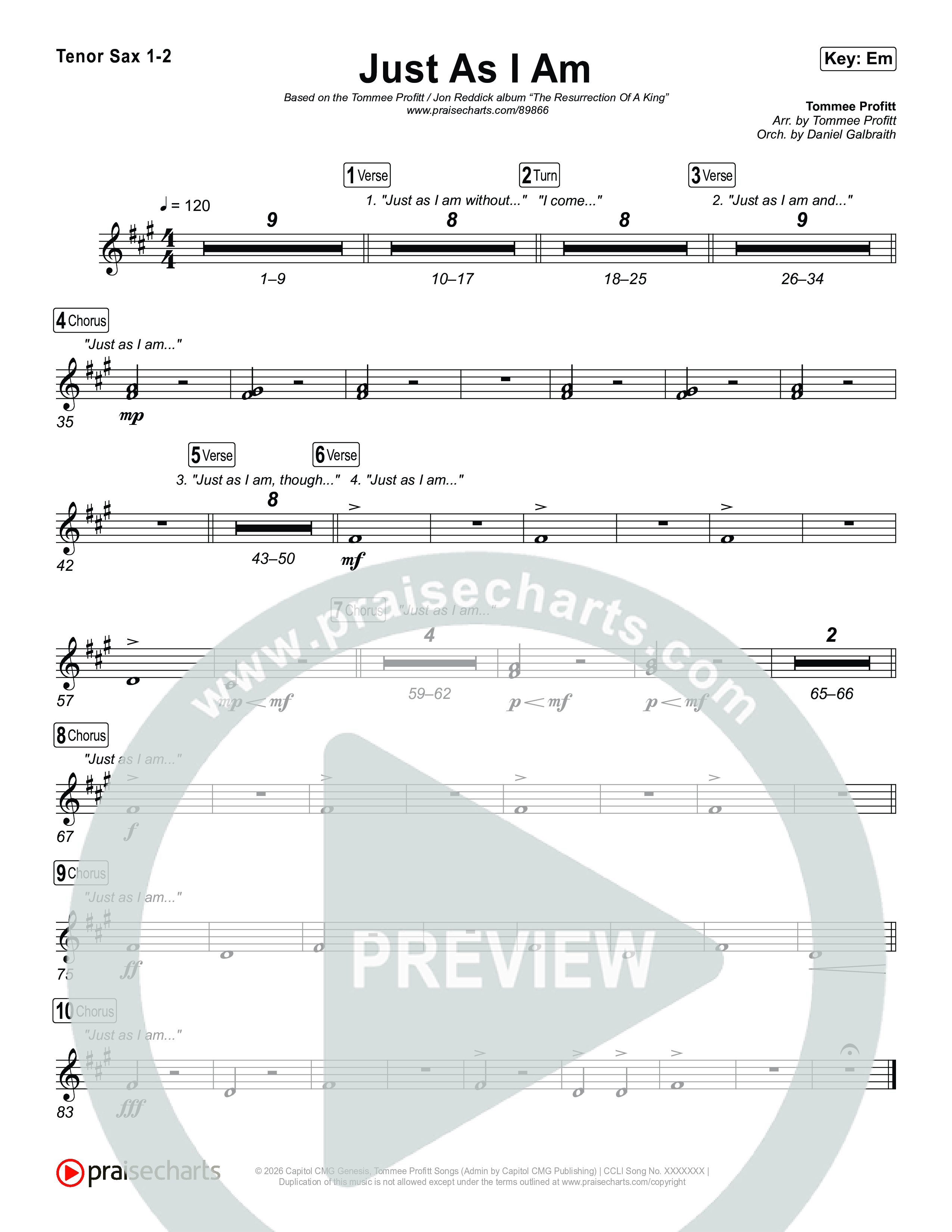 Just As I Am Sax Pack (Tommee Profitt / Jon Reddick)