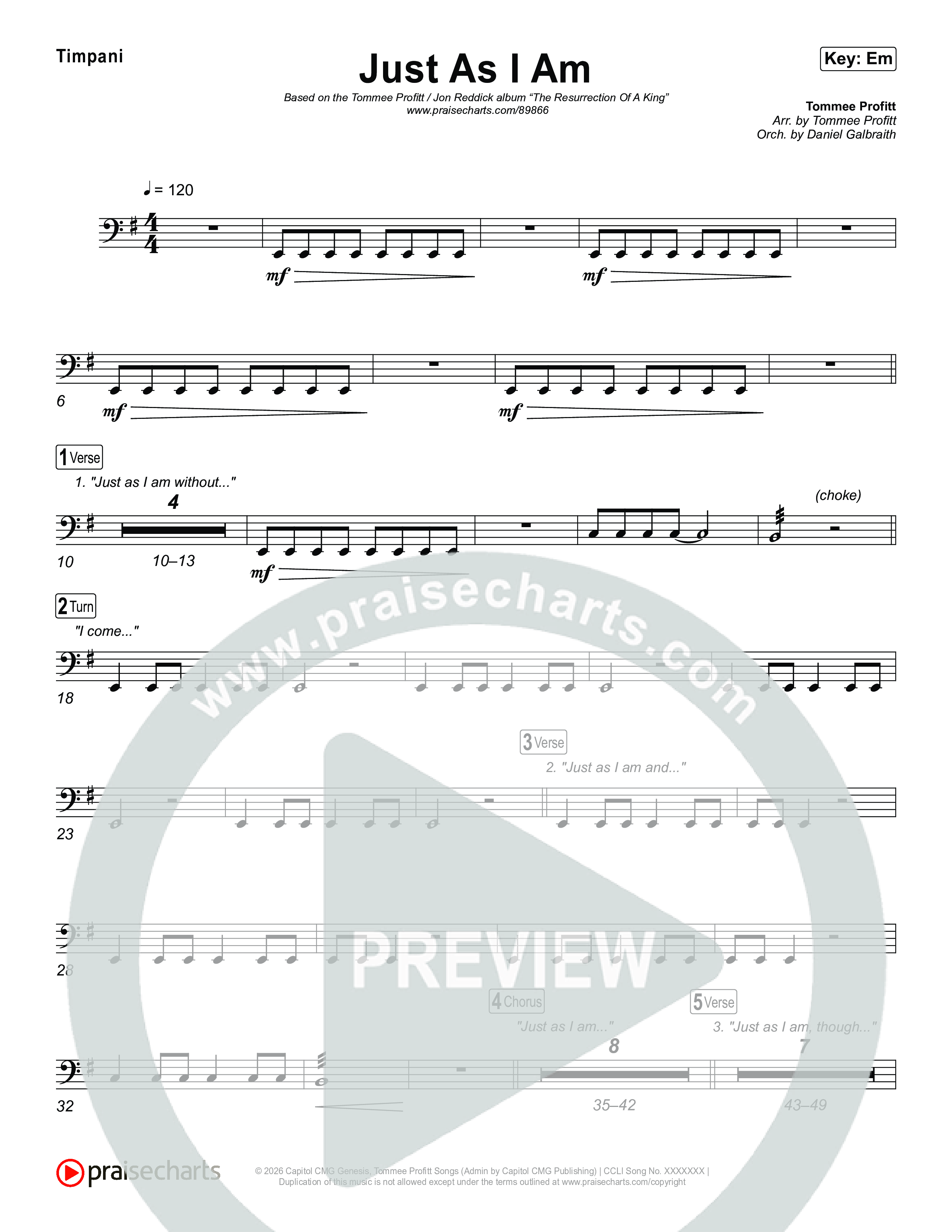 Just As I Am Timpani (Tommee Profitt / Jon Reddick)