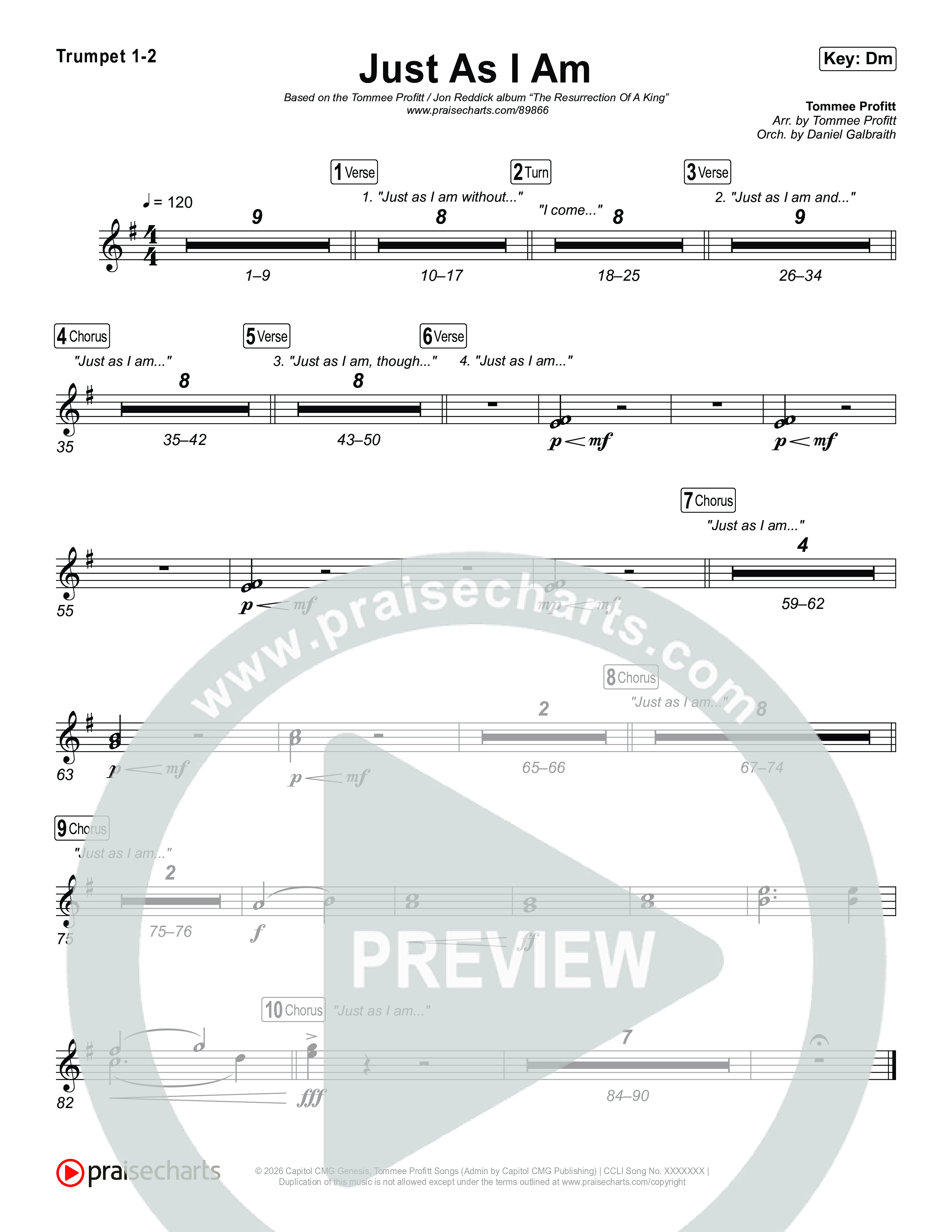 Just As I Am Trumpet 1,2 (Tommee Profitt / Jon Reddick)