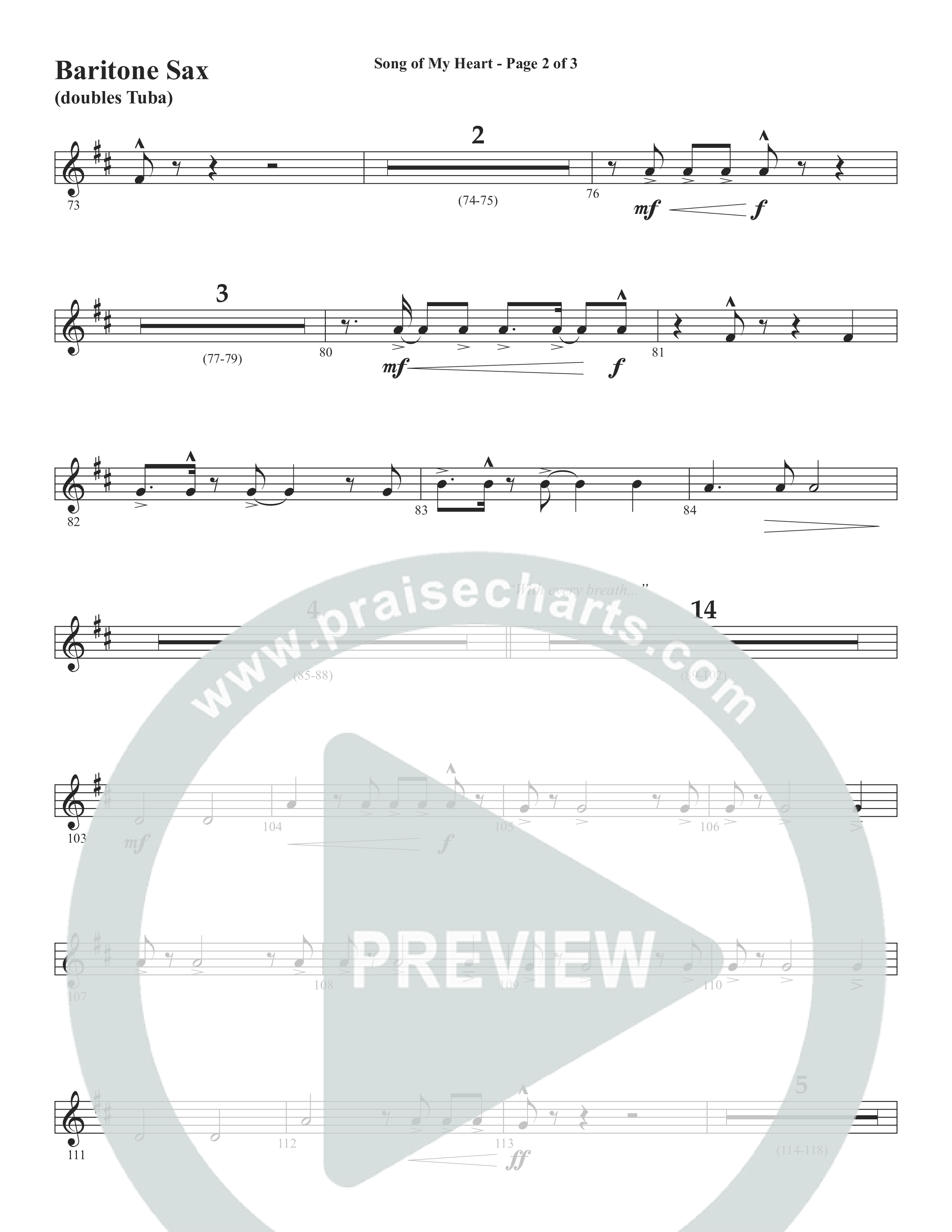 Song Of My Heart (Choral Anthem SATB) Bari Sax (Word Music Choral / Orch. Daniel Semsen)