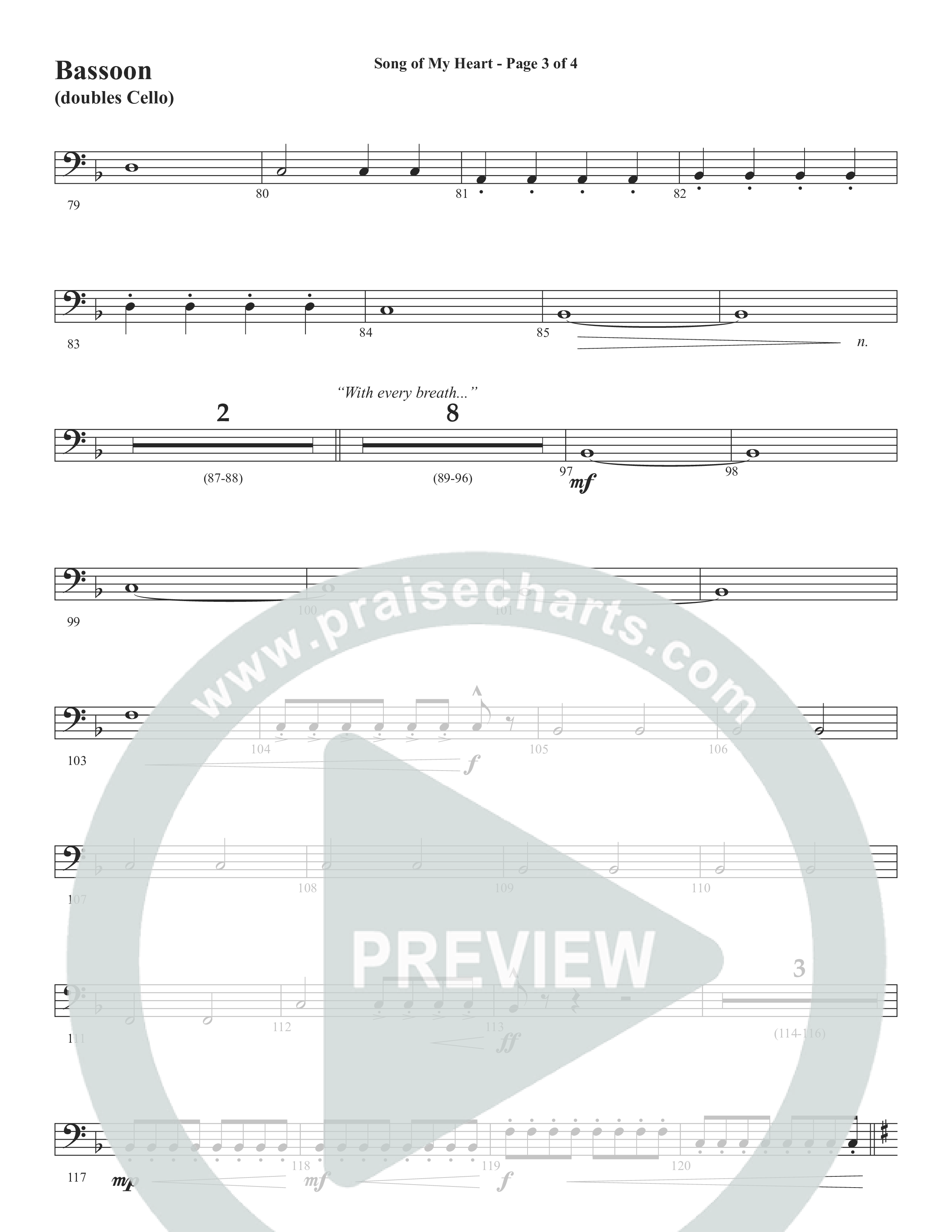 Song Of My Heart (Choral Anthem SATB) Bassoon (Word Music Choral / Orch. Daniel Semsen)