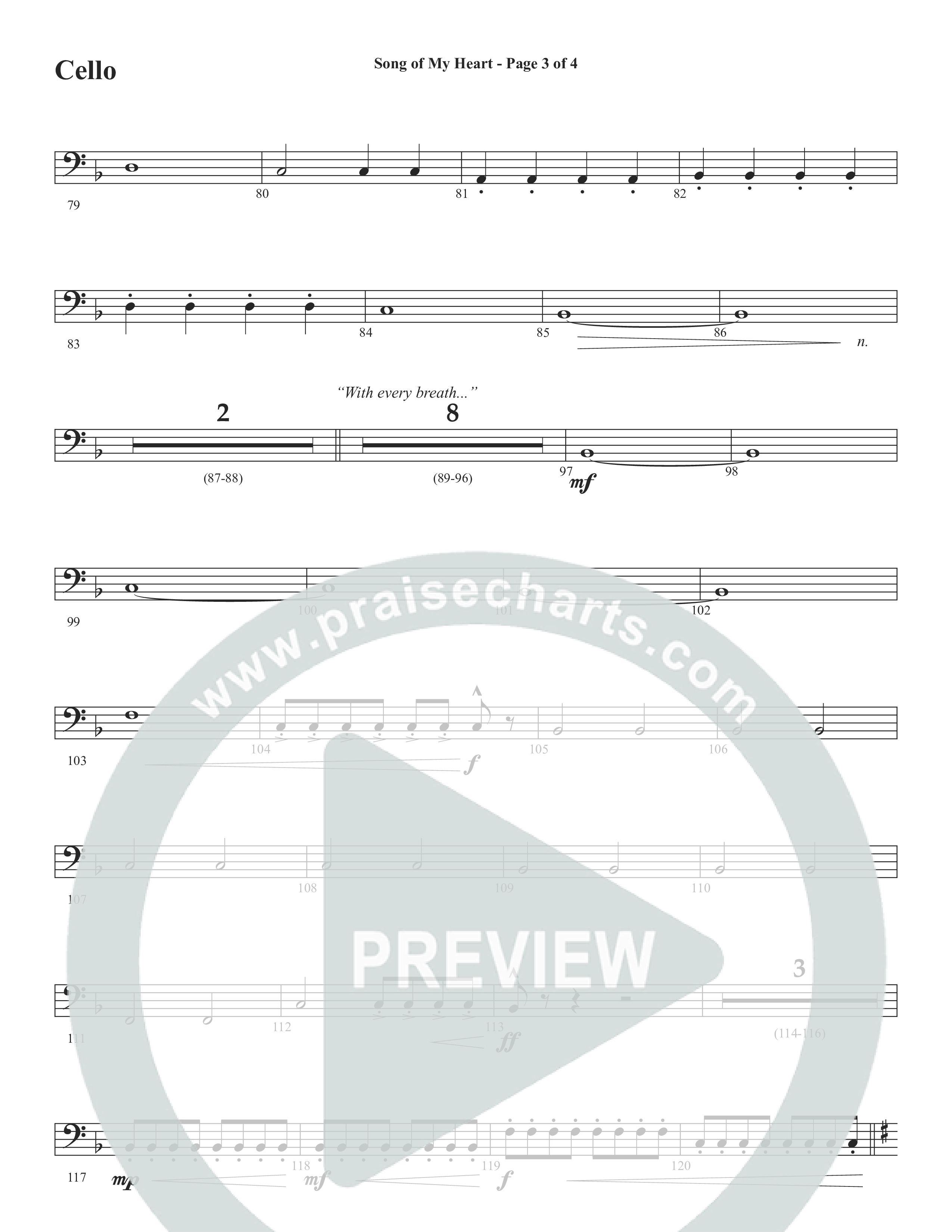 Song Of My Heart (Choral Anthem SATB) Cello (Word Music Choral / Orch. Daniel Semsen)
