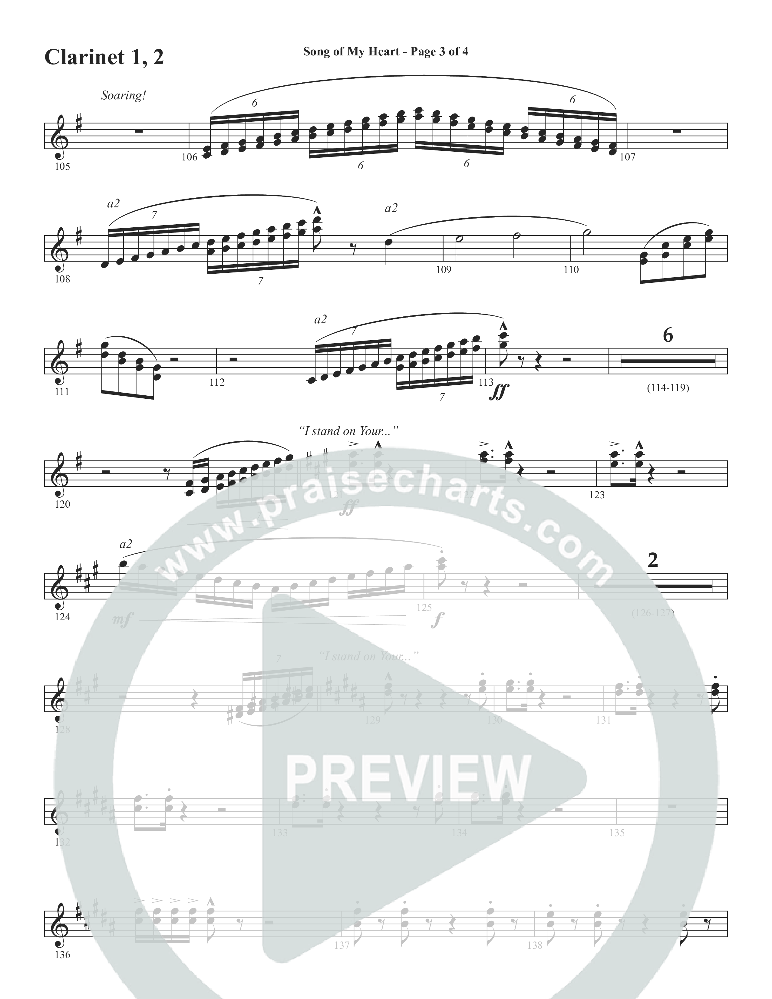 Song Of My Heart (Choral Anthem SATB) Clarinet 1/2 (Word Music Choral / Orch. Daniel Semsen)