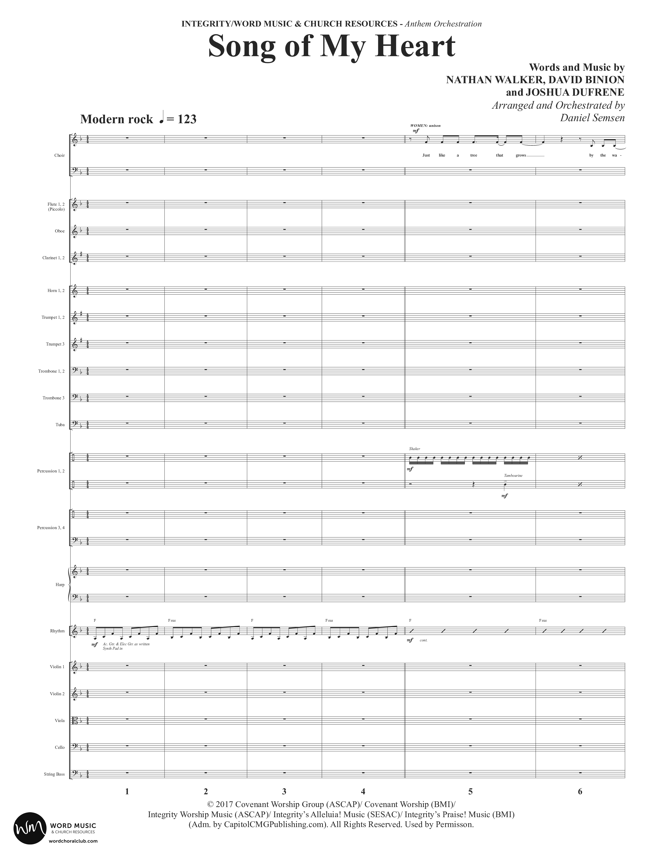 Song Of My Heart (Choral Anthem SATB) Conductor's Score (Word Music Choral / Orch. Daniel Semsen)