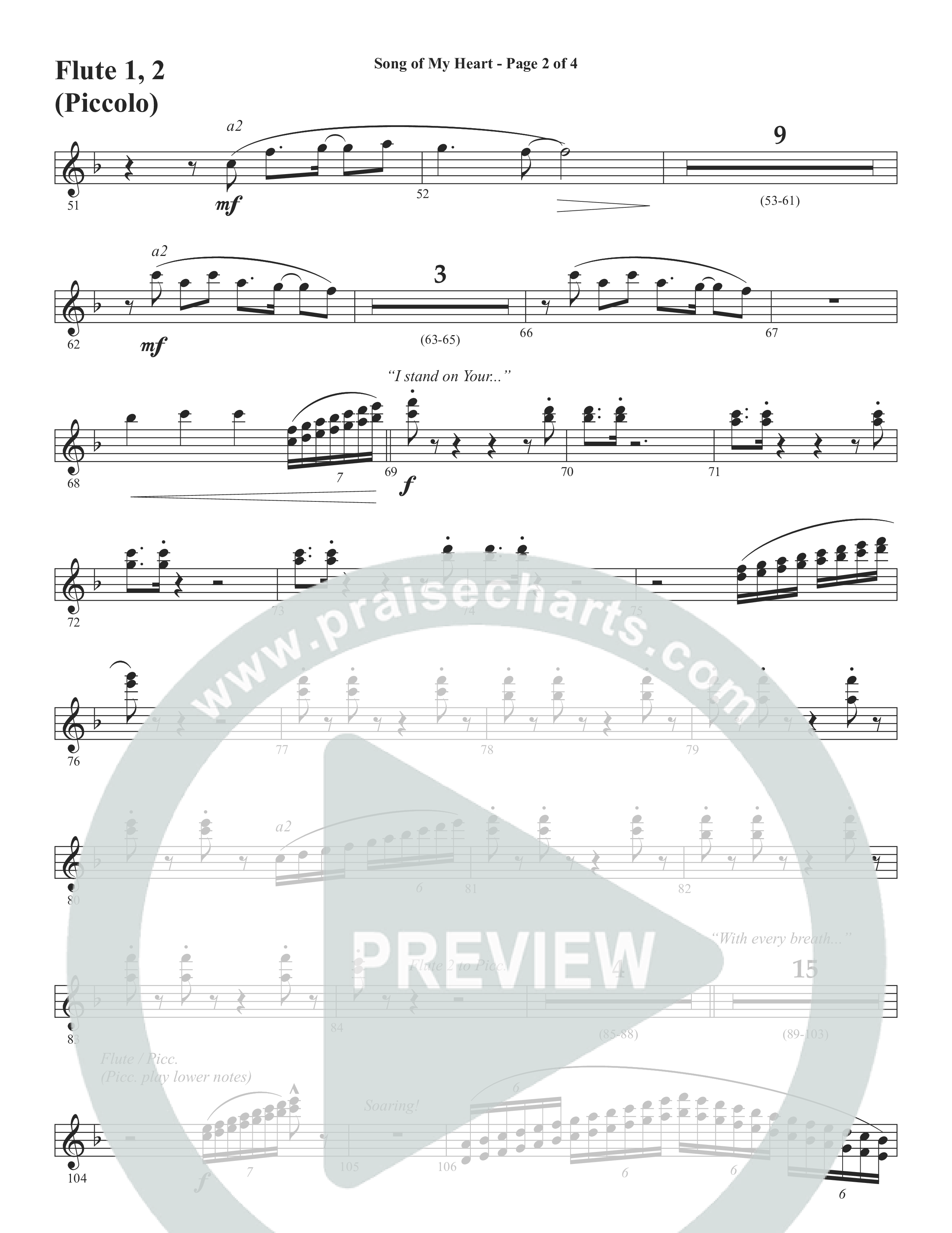 Song Of My Heart (Choral Anthem SATB) Flute 1/2 (Word Music Choral / Orch. Daniel Semsen)
