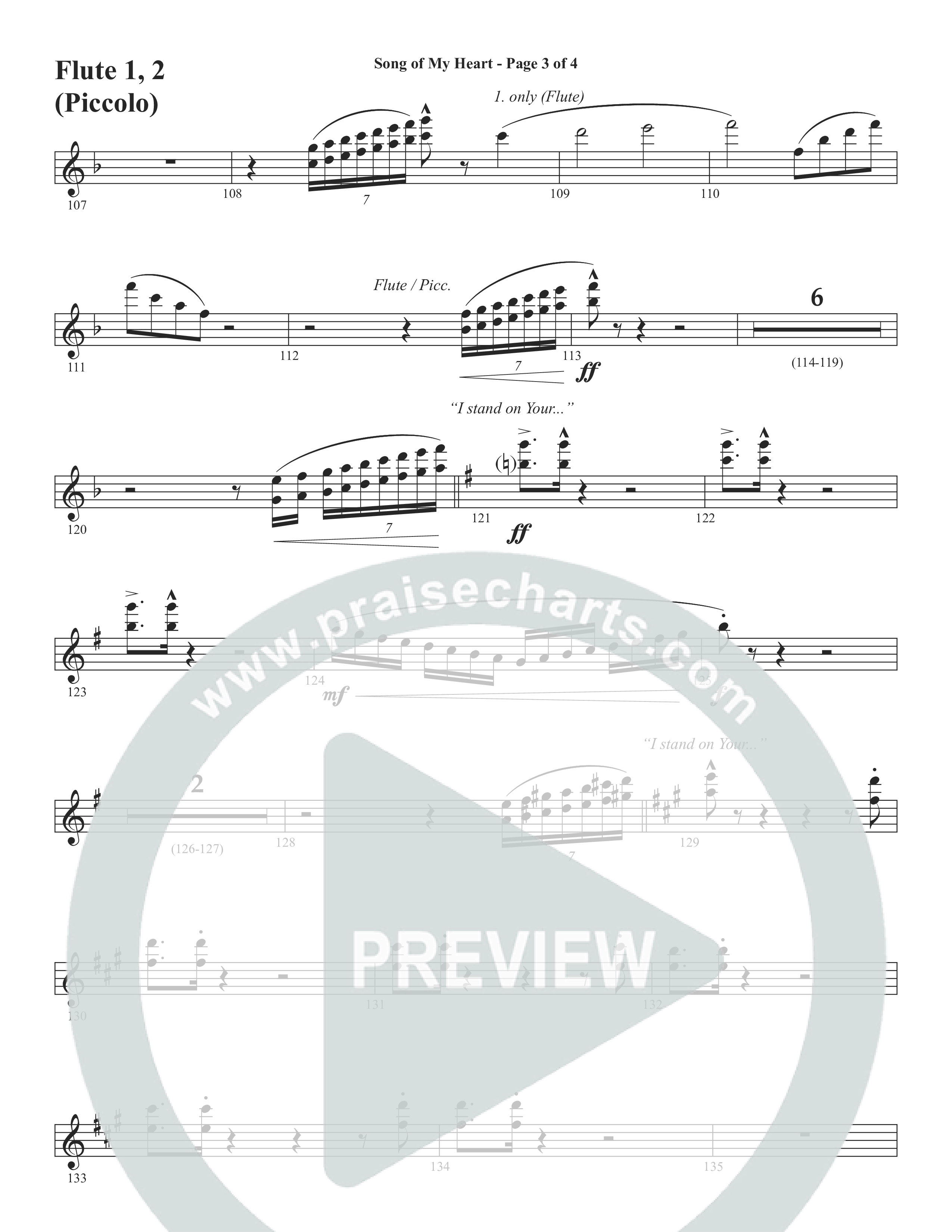 Song Of My Heart (Choral Anthem SATB) Flute 1/2 (Word Music Choral / Orch. Daniel Semsen)