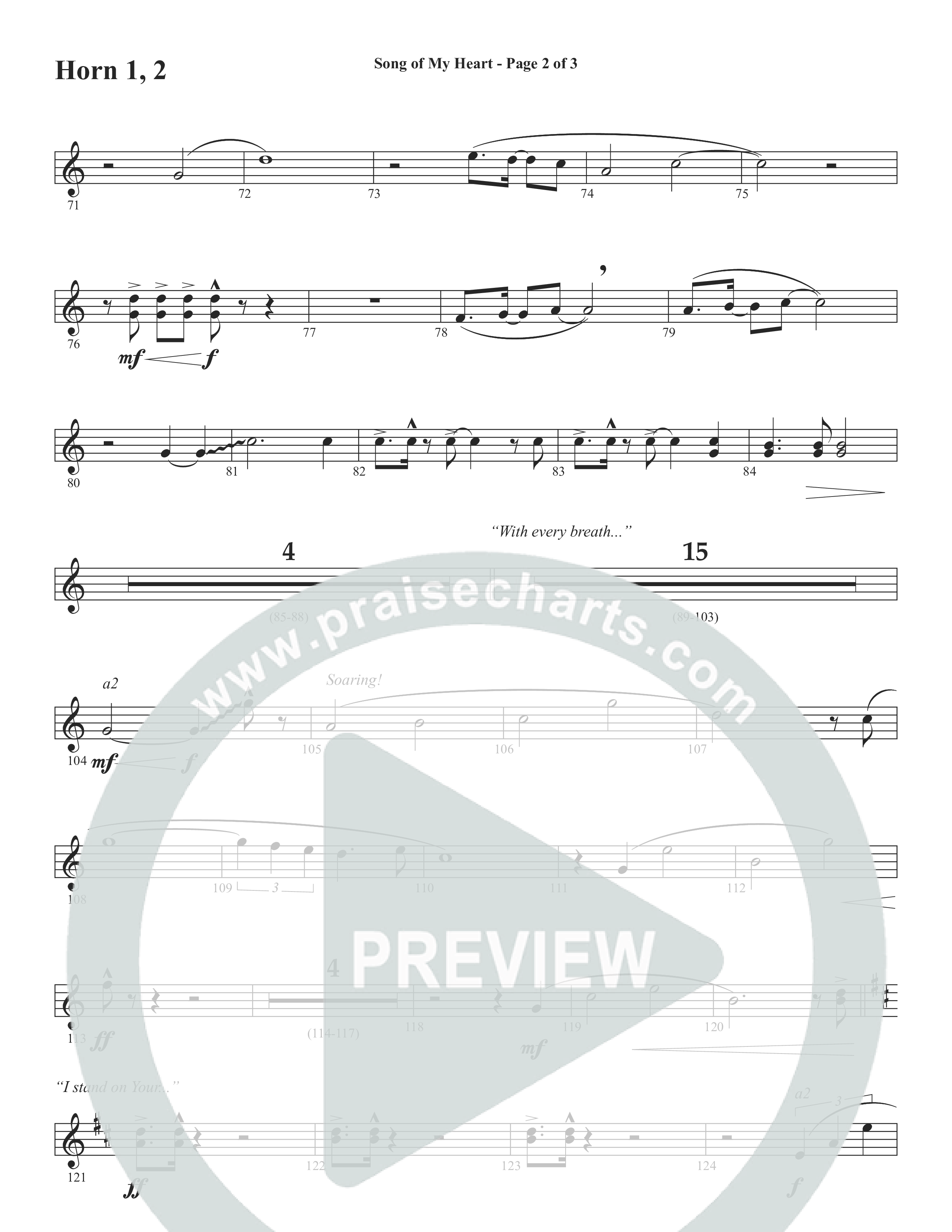 Song Of My Heart (Choral Anthem SATB) French Horn (Word Music Choral / Orch. Daniel Semsen)