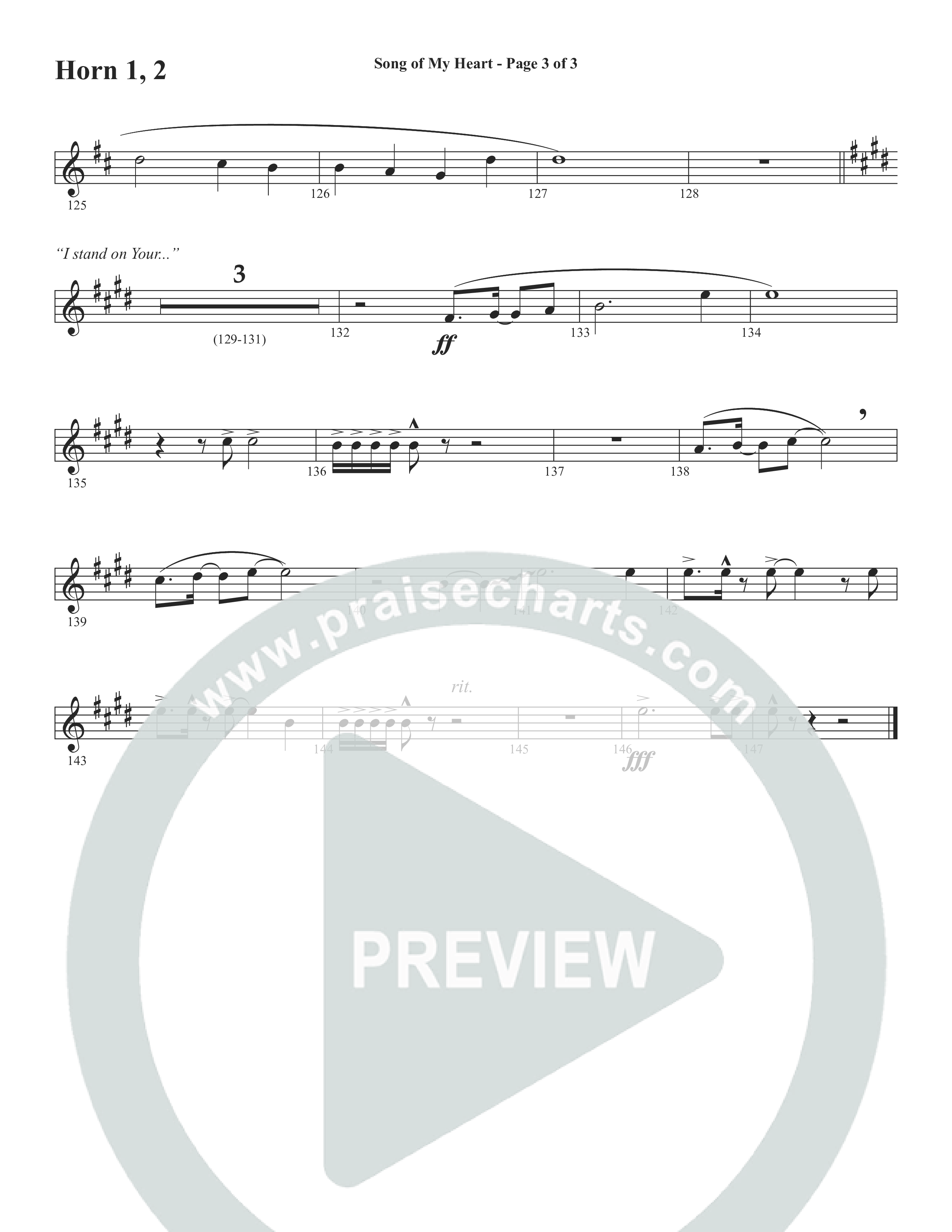 Song Of My Heart (Choral Anthem SATB) French Horn (Word Music Choral / Orch. Daniel Semsen)