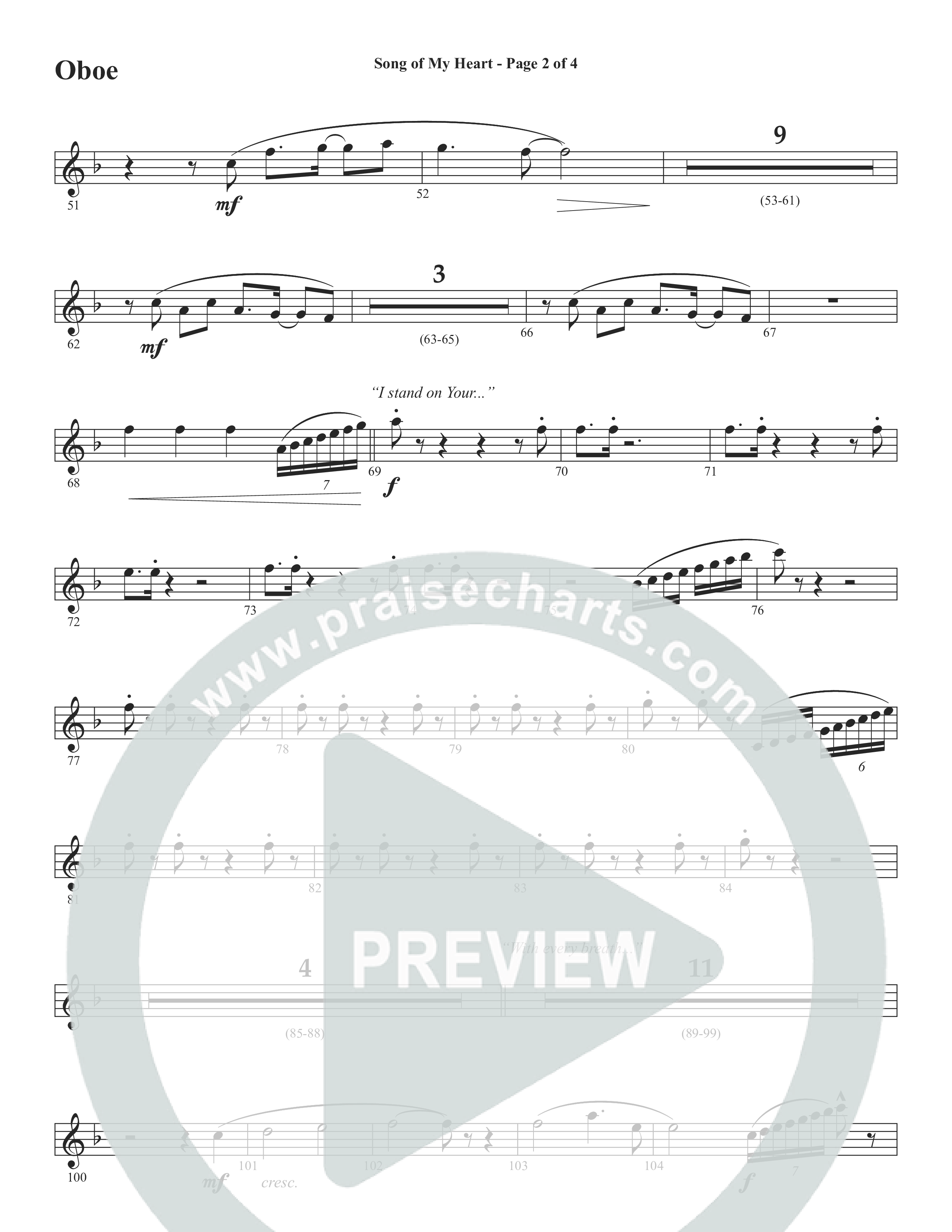 Song Of My Heart (Choral Anthem SATB) Oboe (Word Music Choral / Orch. Daniel Semsen)
