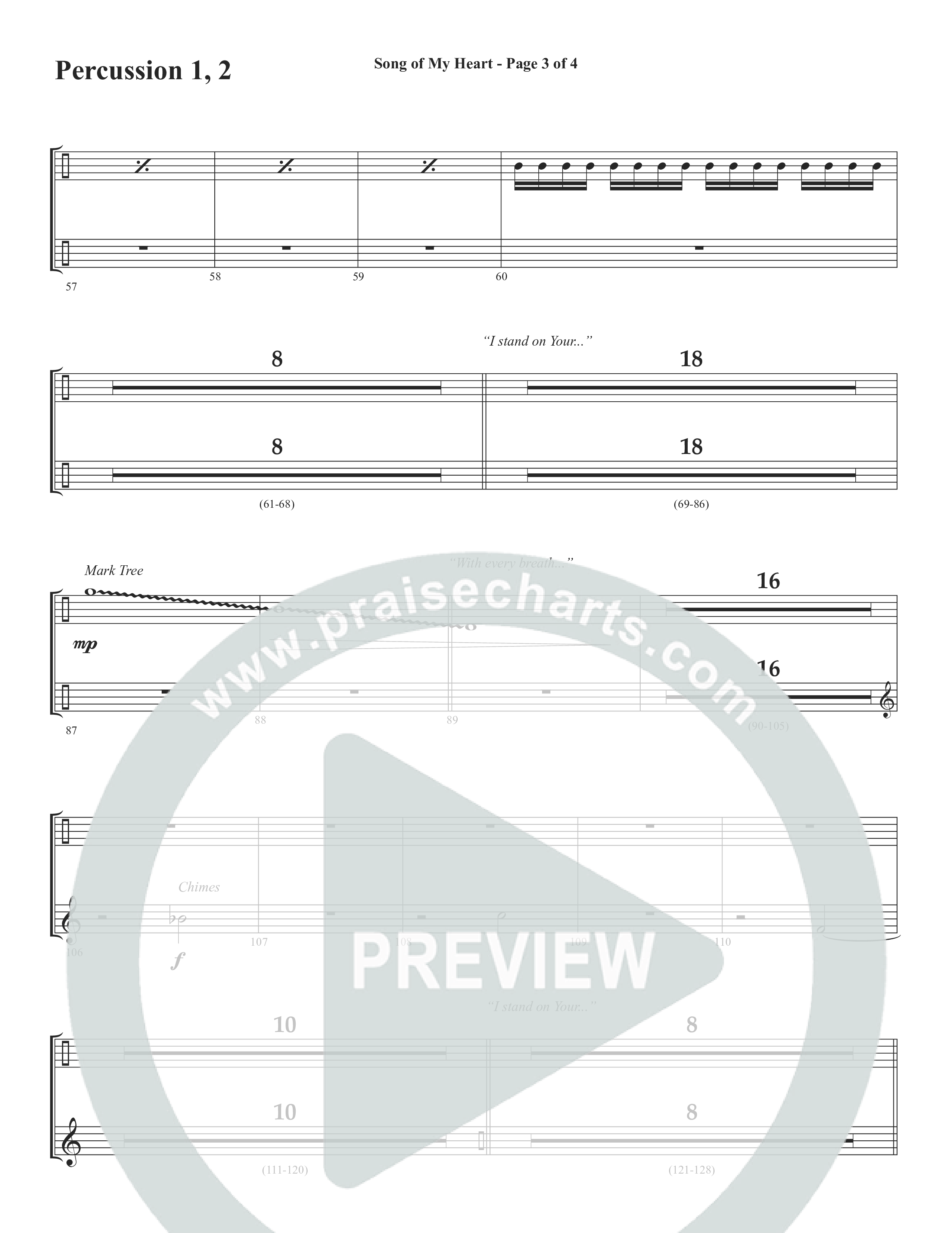 Song Of My Heart (Choral Anthem SATB) Percussion (Word Music Choral / Orch. Daniel Semsen)