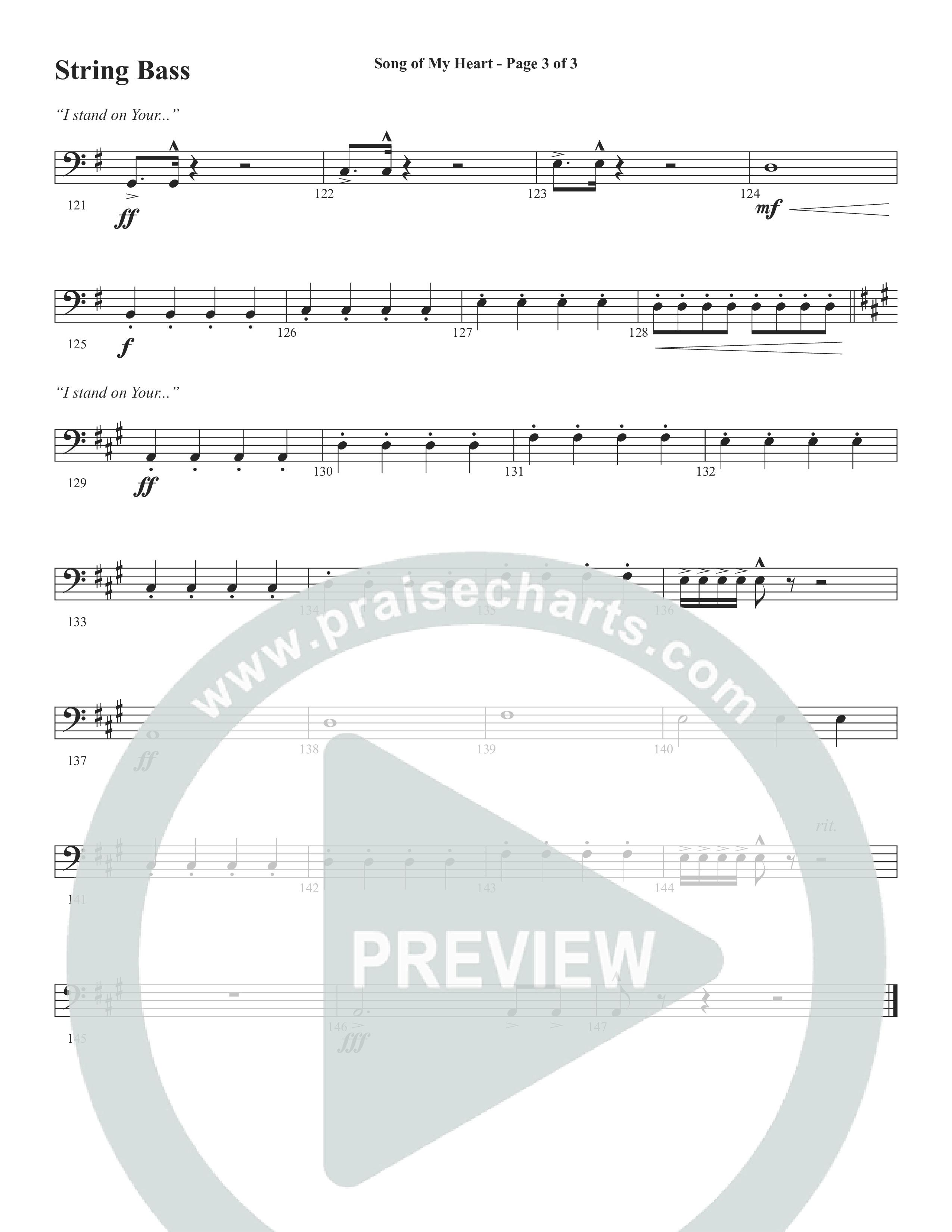 Song Of My Heart (Choral Anthem SATB) String Bass (Word Music Choral / Orch. Daniel Semsen)