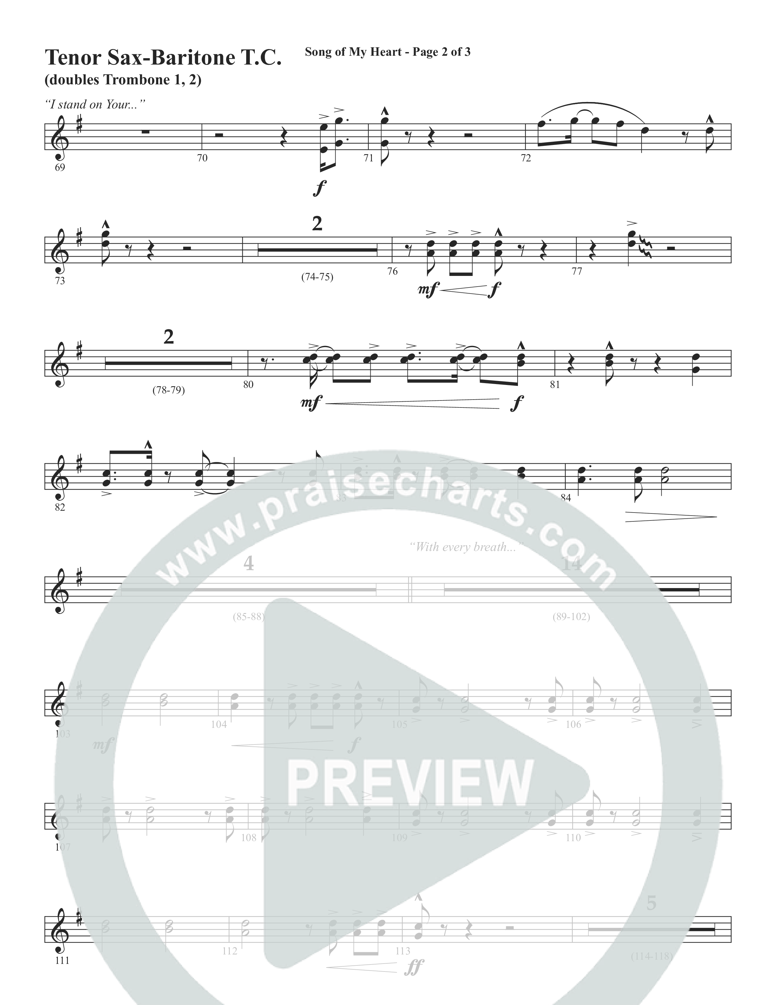 Song Of My Heart (Choral Anthem SATB) Tenor Sax/Baritone T.C. (Word Music Choral / Orch. Daniel Semsen)