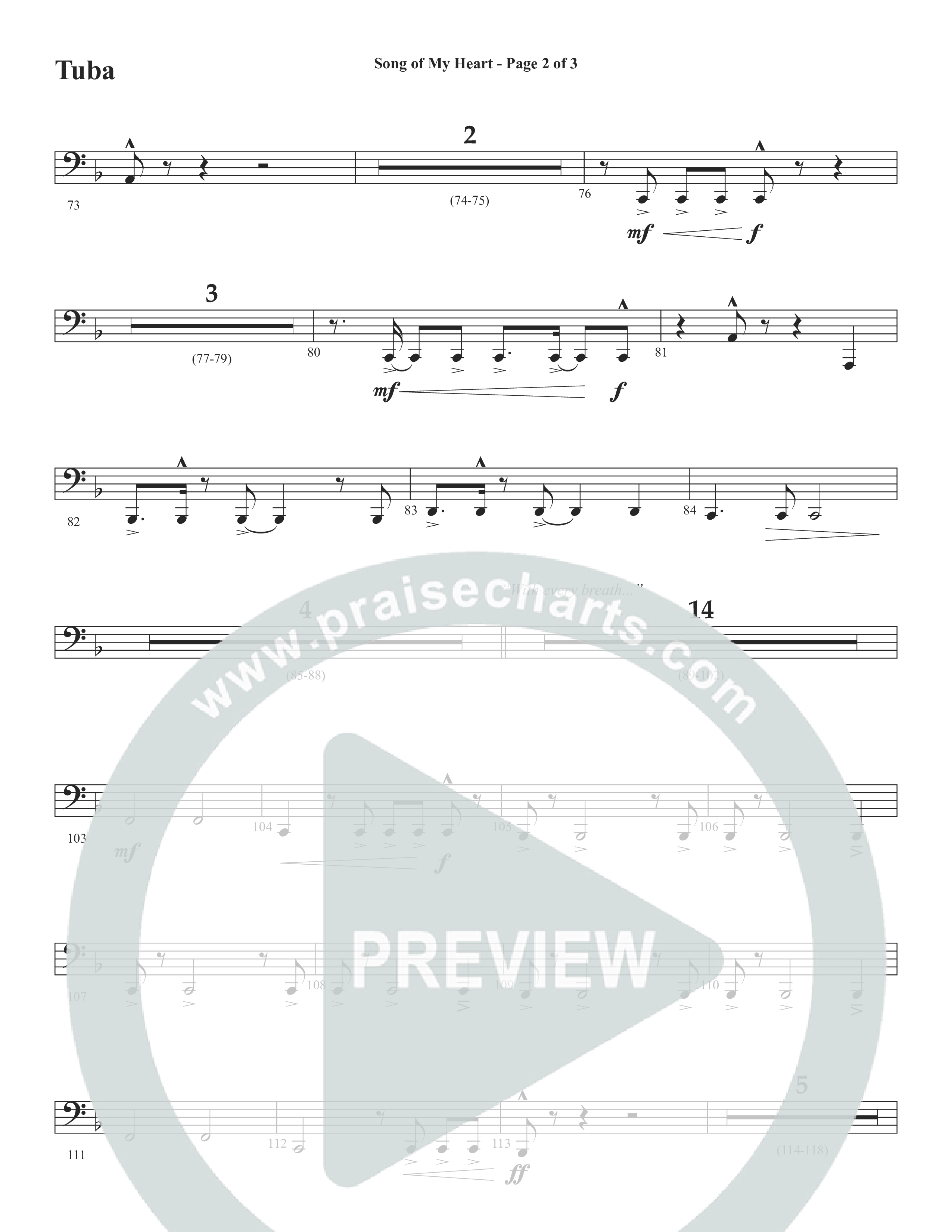 Song Of My Heart (Choral Anthem SATB) Tuba (Word Music Choral / Orch. Daniel Semsen)
