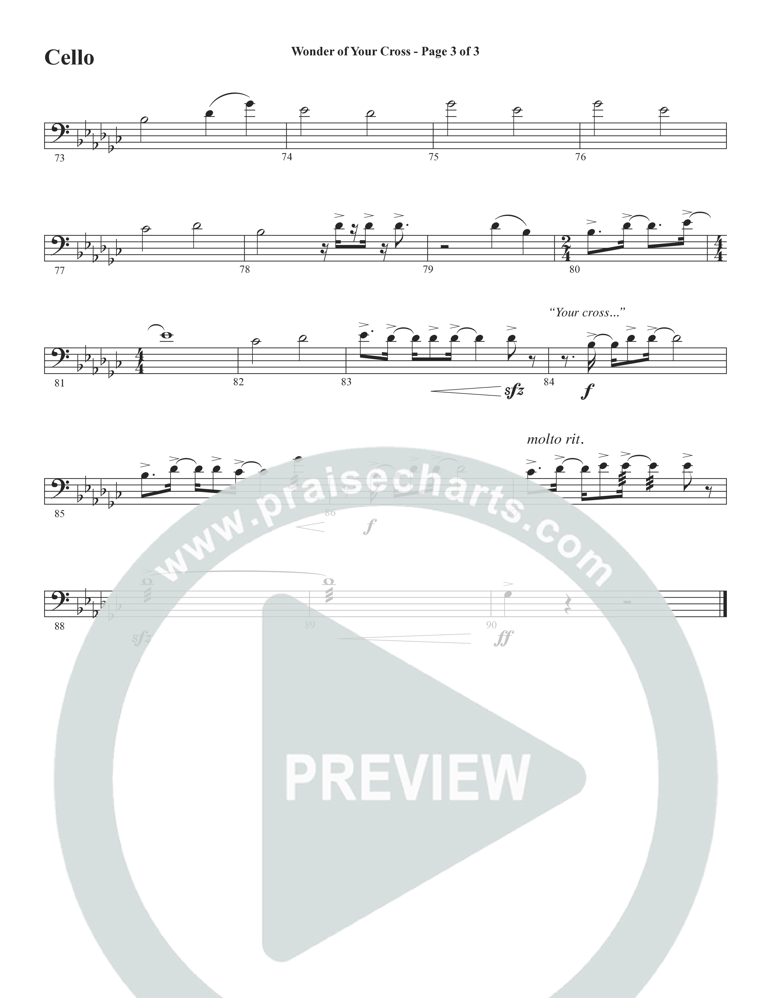 Wonder Of Your Cross (Choral Anthem SATB) Cello (Word Music Choral / David Wise / David Shipps)
