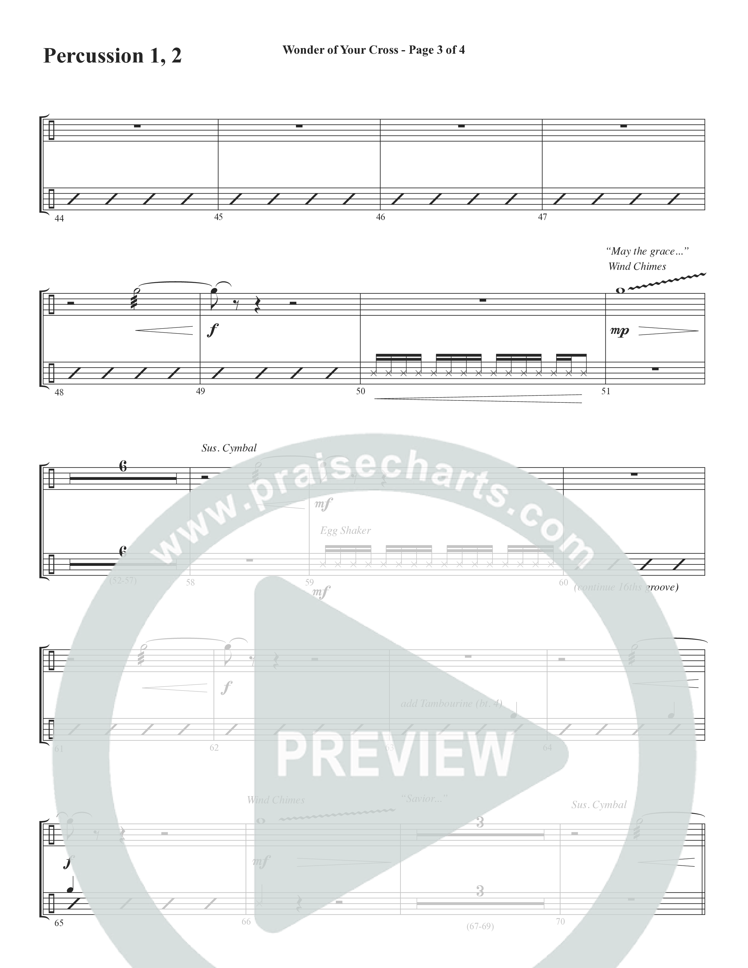 Wonder Of Your Cross (Choral Anthem SATB) Percussion (Word Music Choral / David Wise / David Shipps)