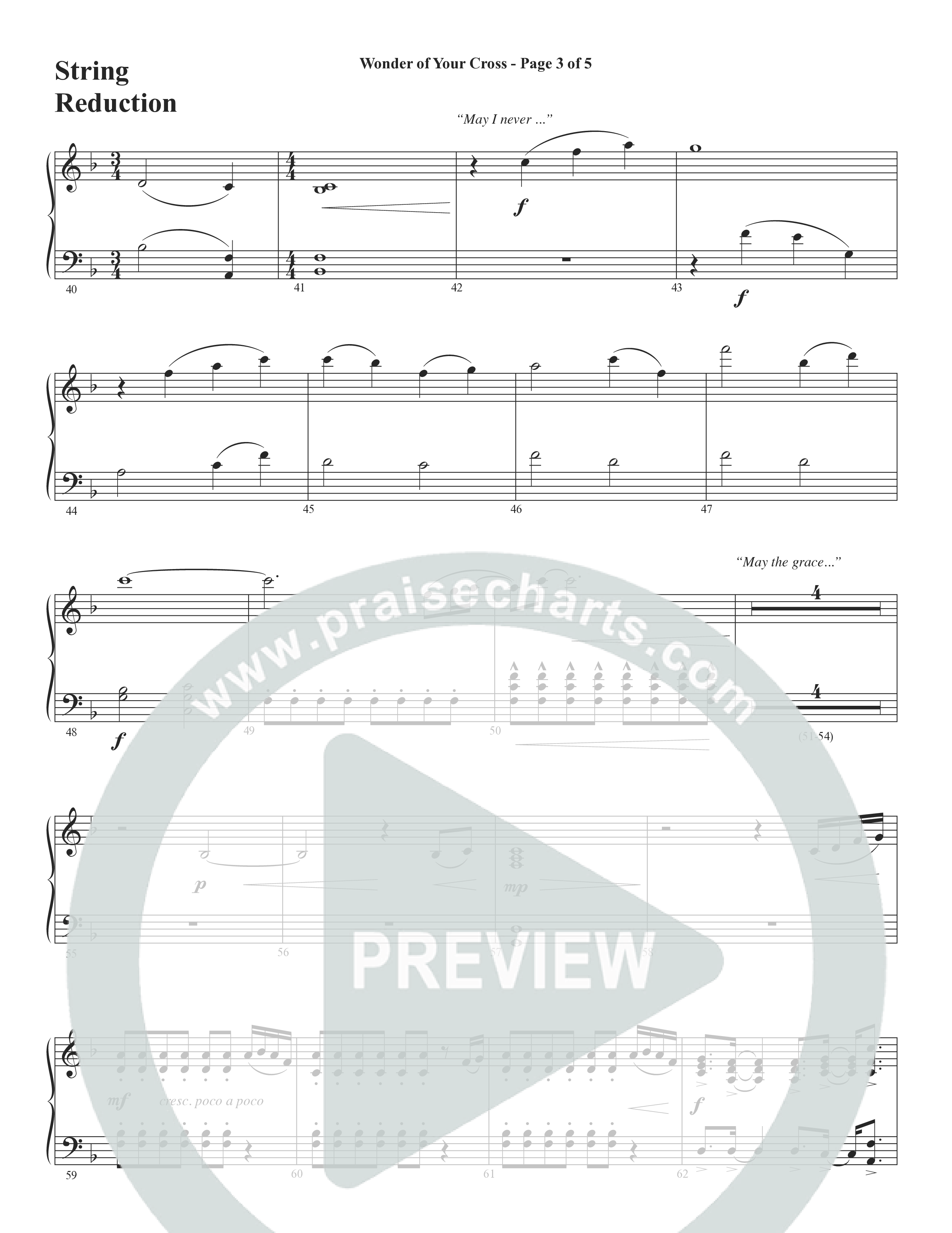 Wonder Of Your Cross (Choral Anthem SATB) String Reduction (Word Music Choral / David Wise / David Shipps)