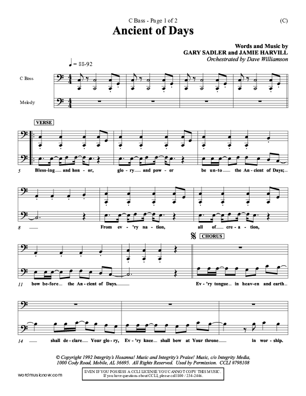 Ancient Of Days Contrabass (Gary Sadler)