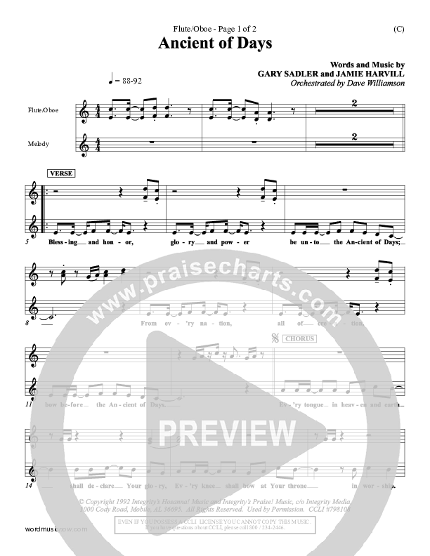 Ancient Of Days Flute/Oboe (Gary Sadler)