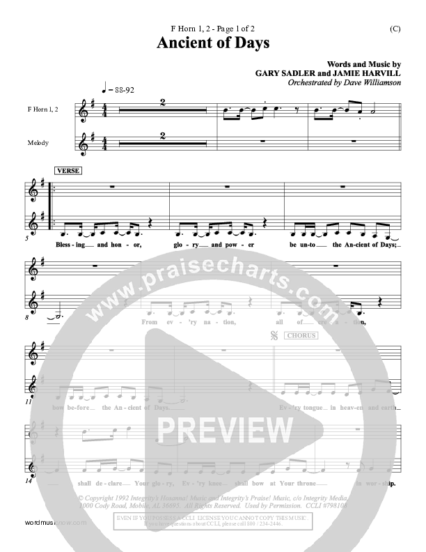 Ancient Of Days French Horn 1/2 (Gary Sadler)