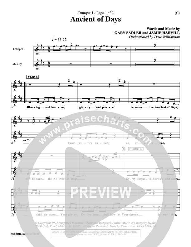 Ancient Of Days Trumpet 1 (Gary Sadler)